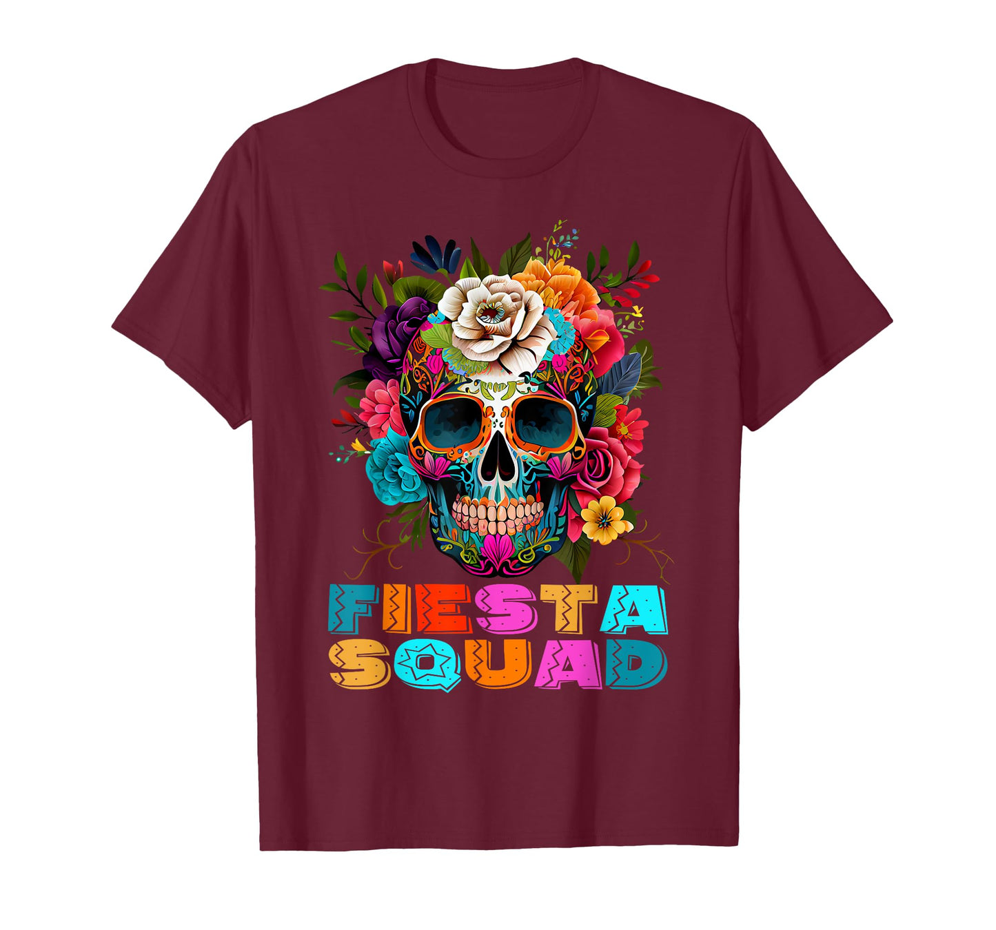 Funny Cinco De Mayo Shirts Fiesta Squad Mexican Skull Kids T-Shirt