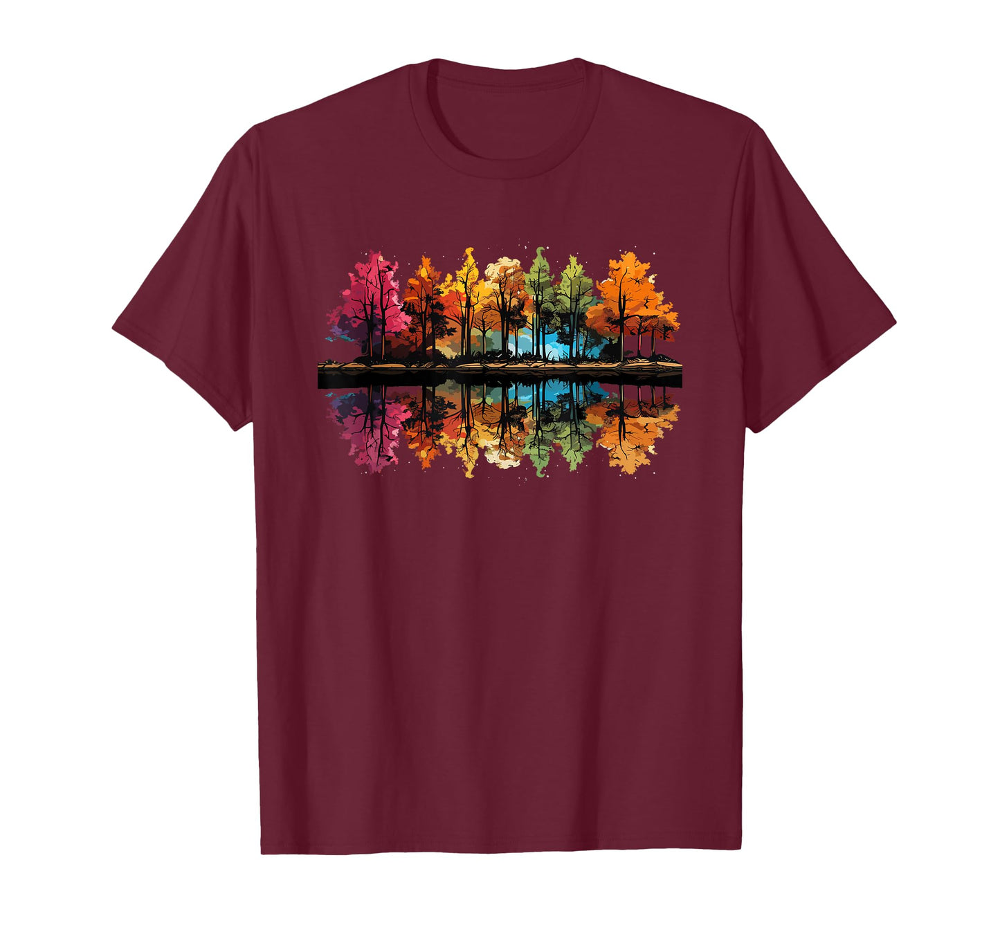 Nature Reflection Forest Trees Outdoor Wildlife T-Shirt