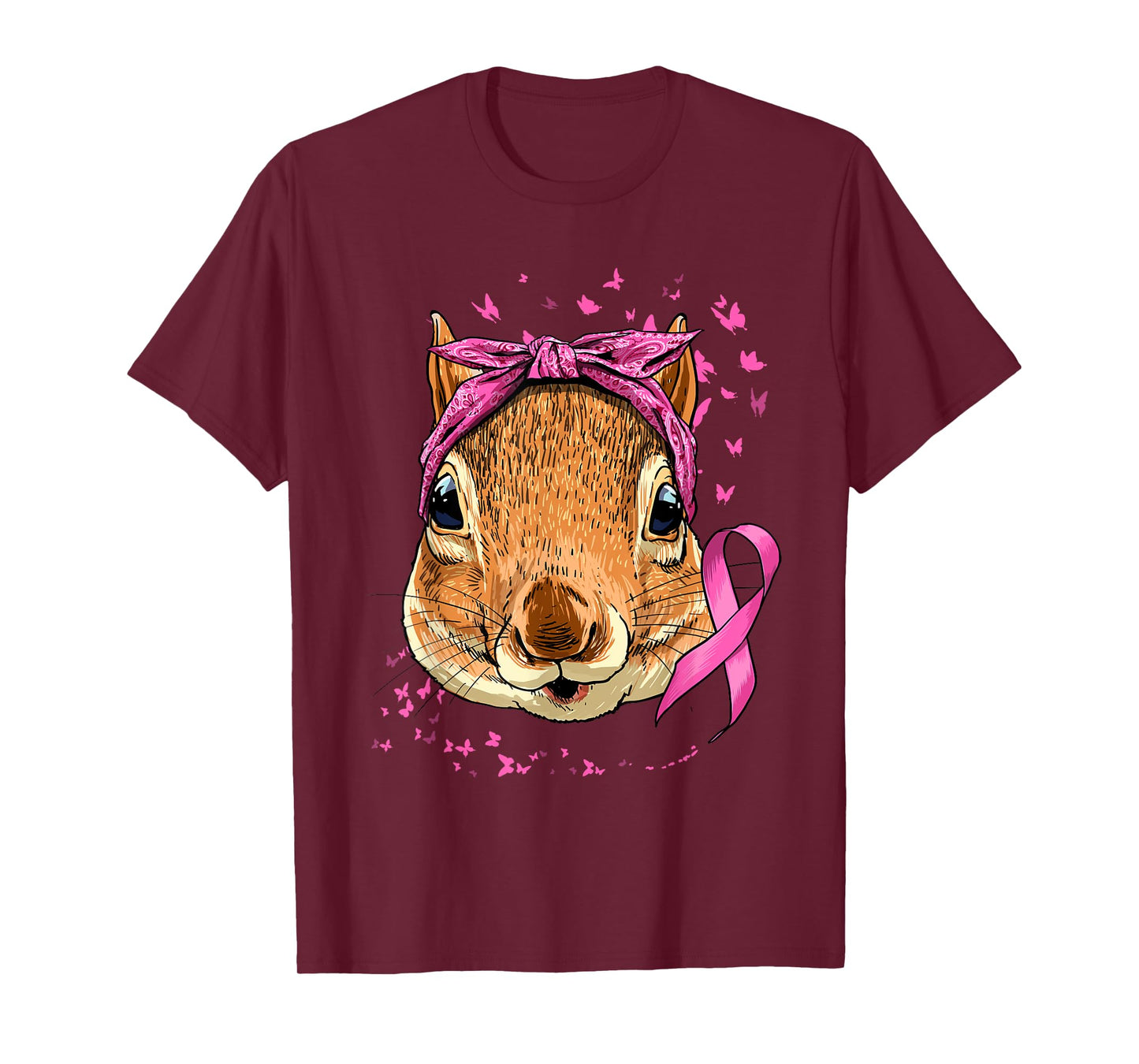 Breast Cancer Awareness Squirrel Pink Ribbon Cancer Survivor T-Shirt