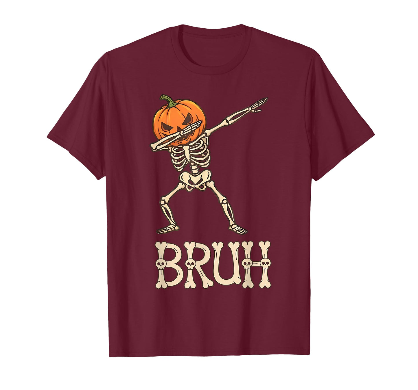 Bruh Halloween Skeleton Dabbing for Mens Boys Toddlers Kids T-Shirt