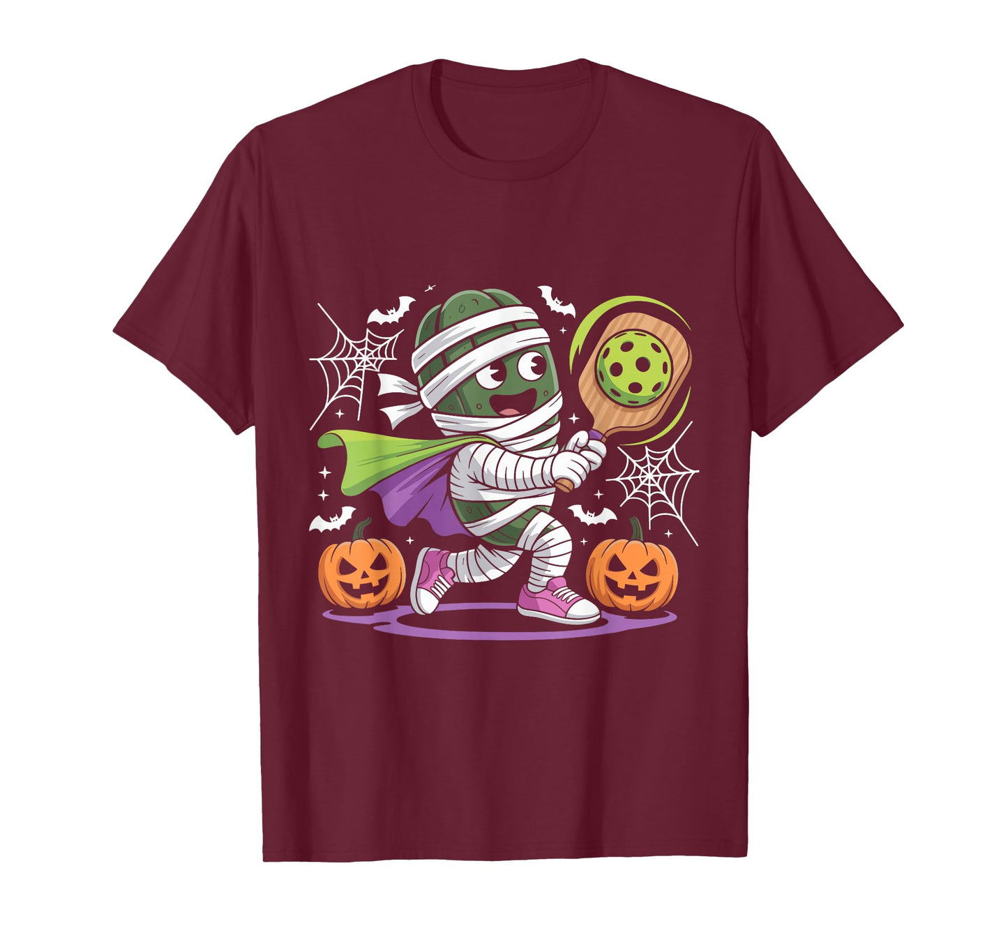 Funny Halloween Pickleball Mummy Costume Design T-Shirt