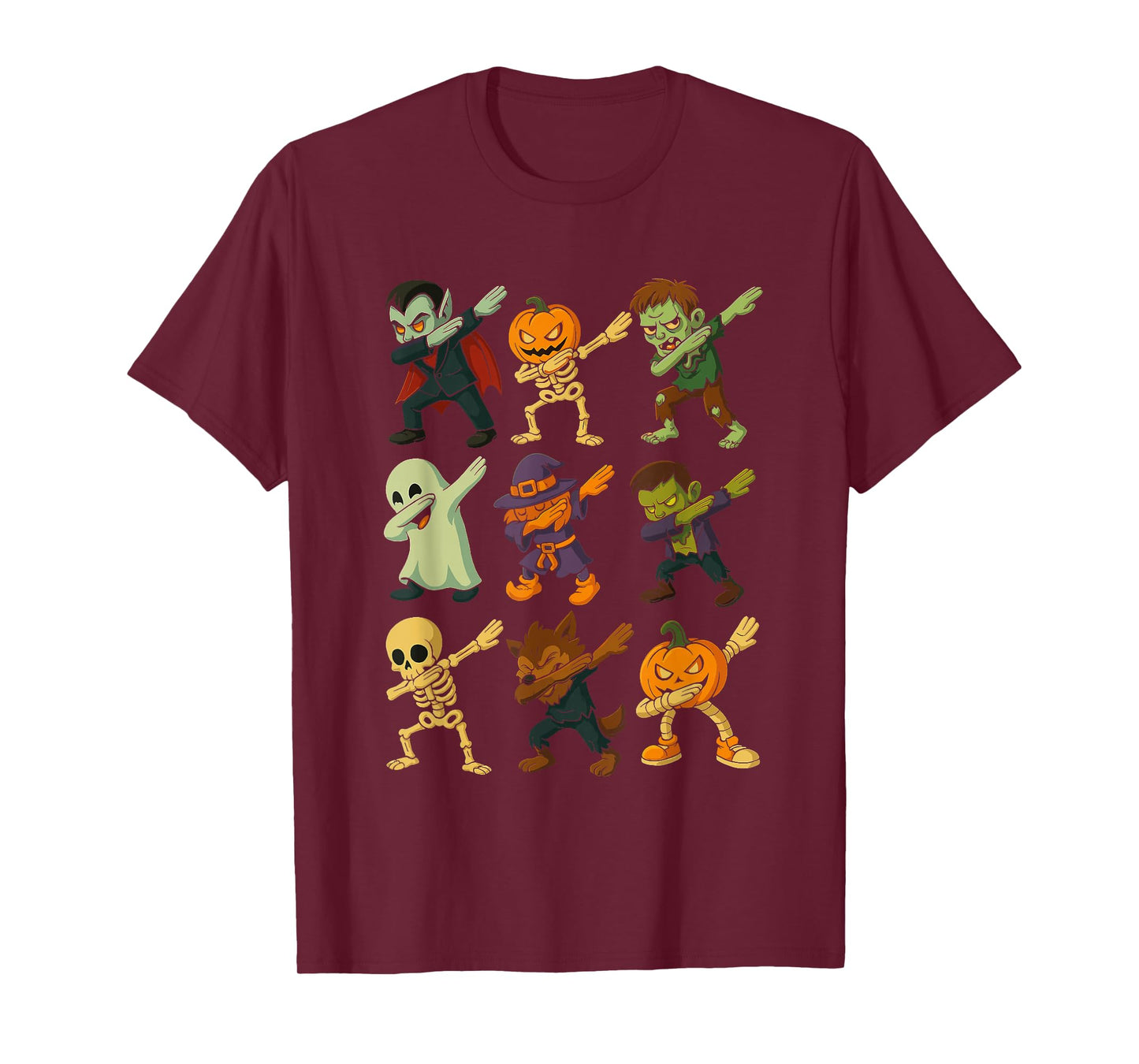 Halloween Dubbing Dab Dance Skeleton Pumpkin Spooky Funny T-Shirt