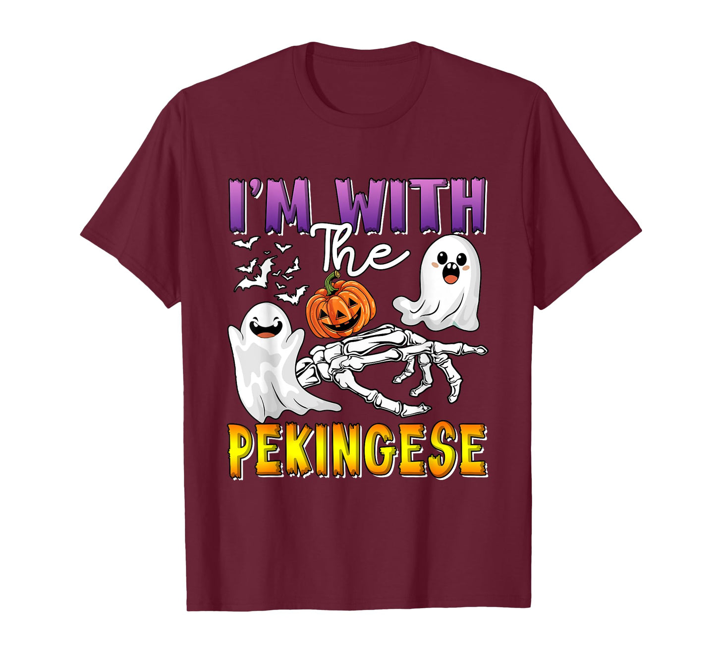 I'm with Pekingese Halloween Boo Ghost Funny Single Owner T-Shirt
