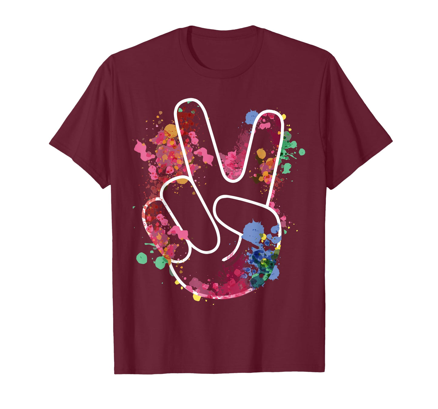 Peace Hand Tie Dye Finger Freedom Hippie Flower Child T-Shirt