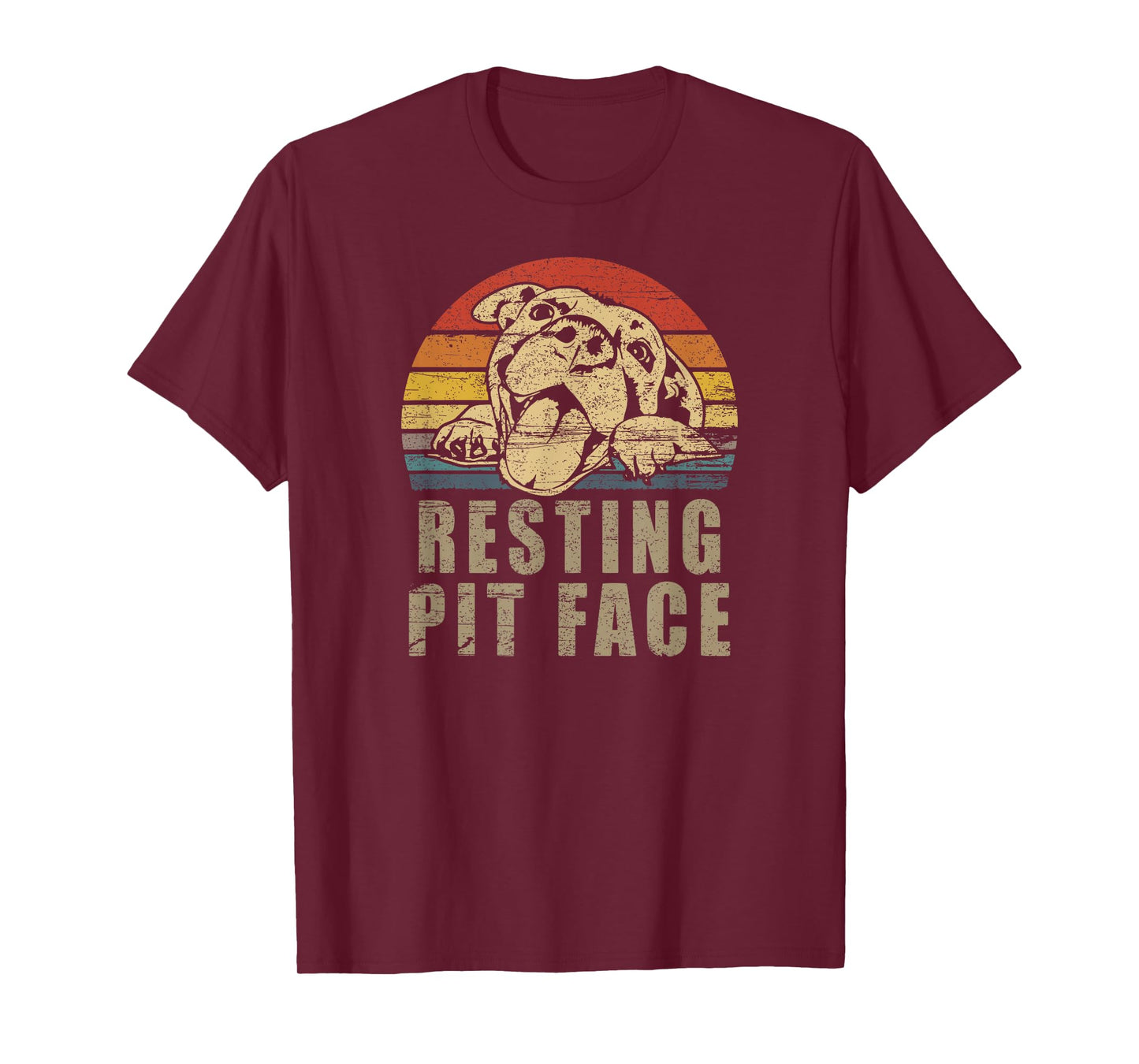 Pitbull Love - I Love My Pit Retro Vintage Resting Pit Face T-Shirt