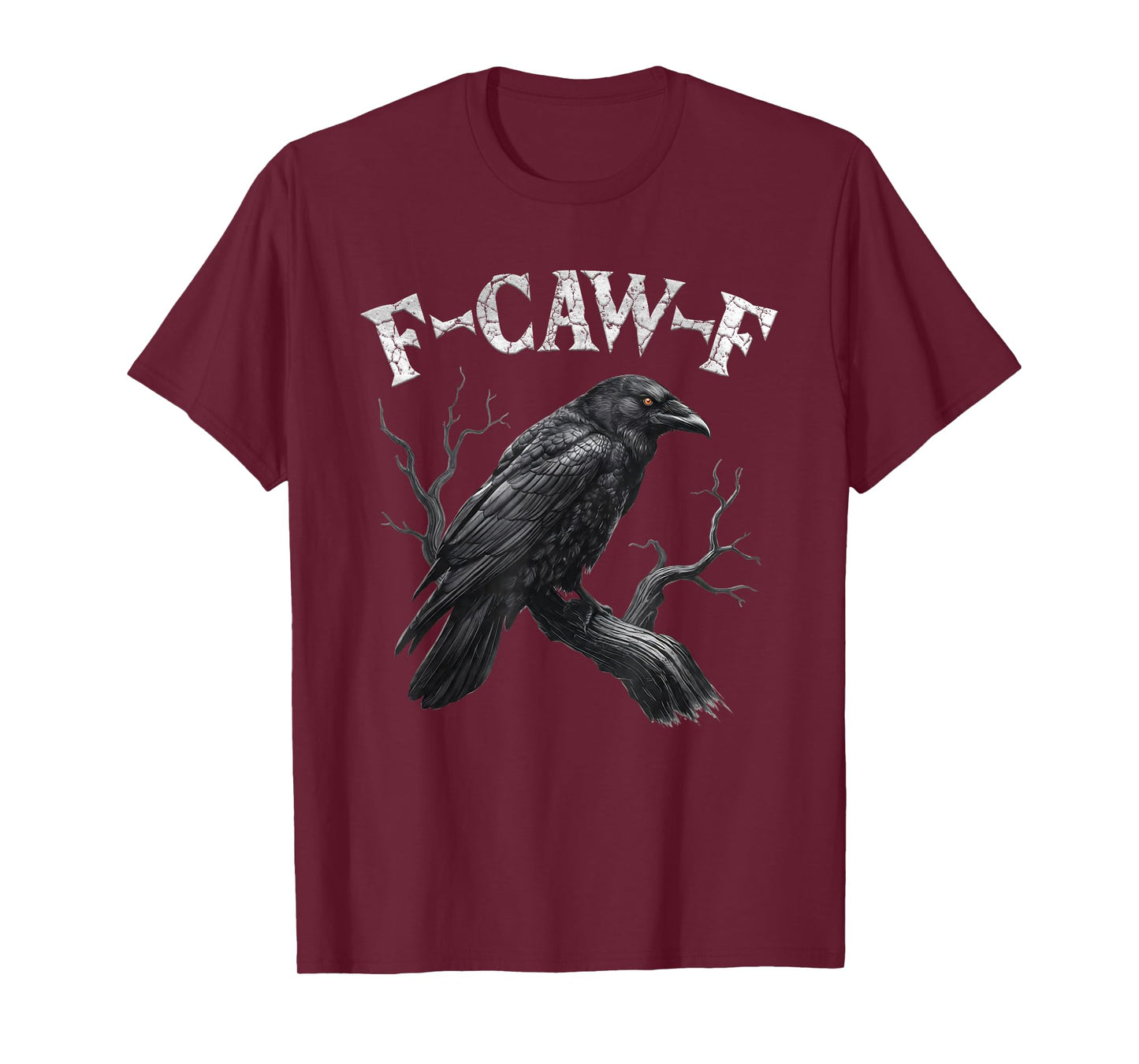 Black Crow, F-Caw-F Funny Black Bird Moon Gothic Adult Humor T-Shirt
