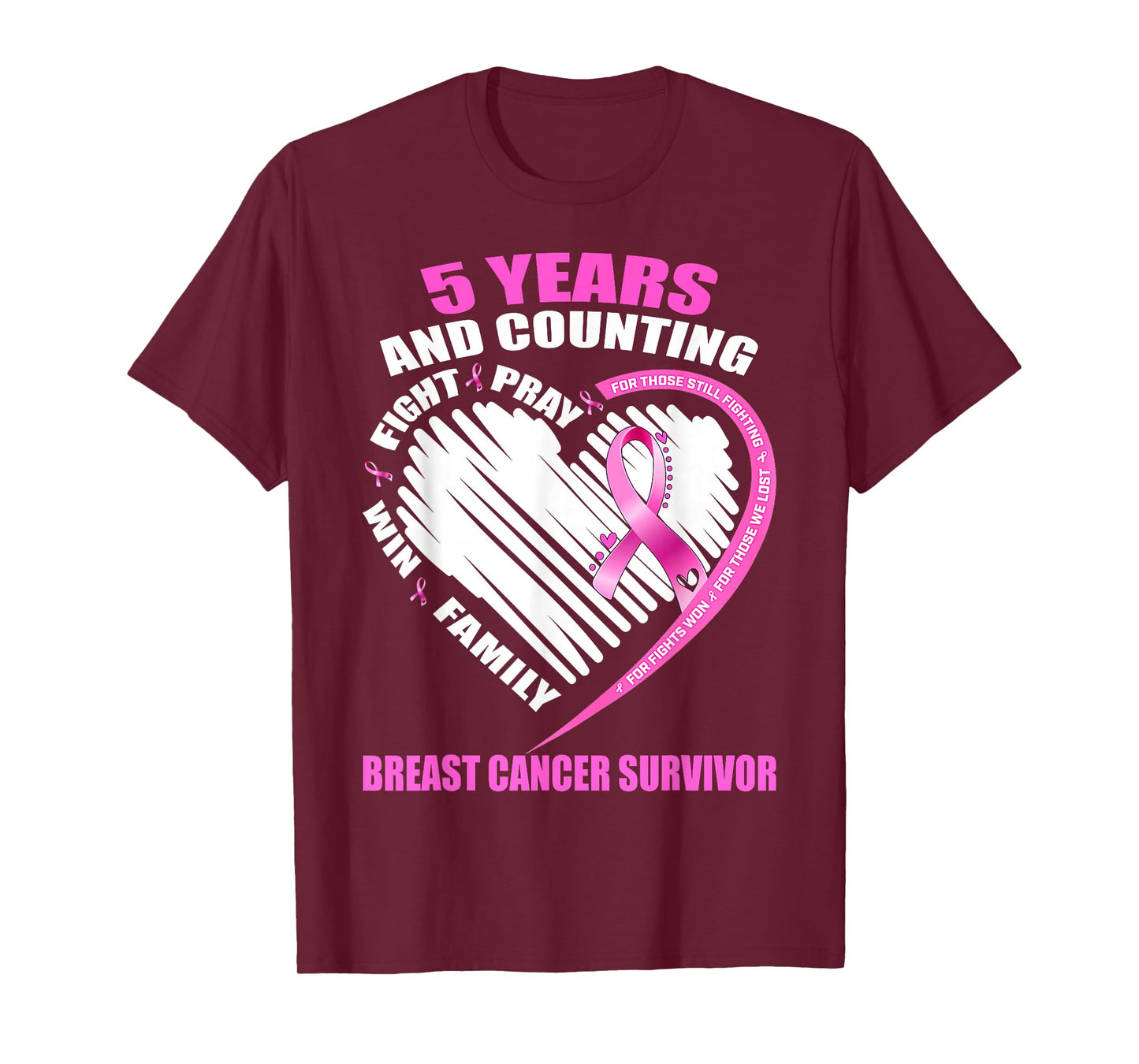 5 Years Cancer Free Gifts 5 Year Breast Cancer Survivor T-Shirt