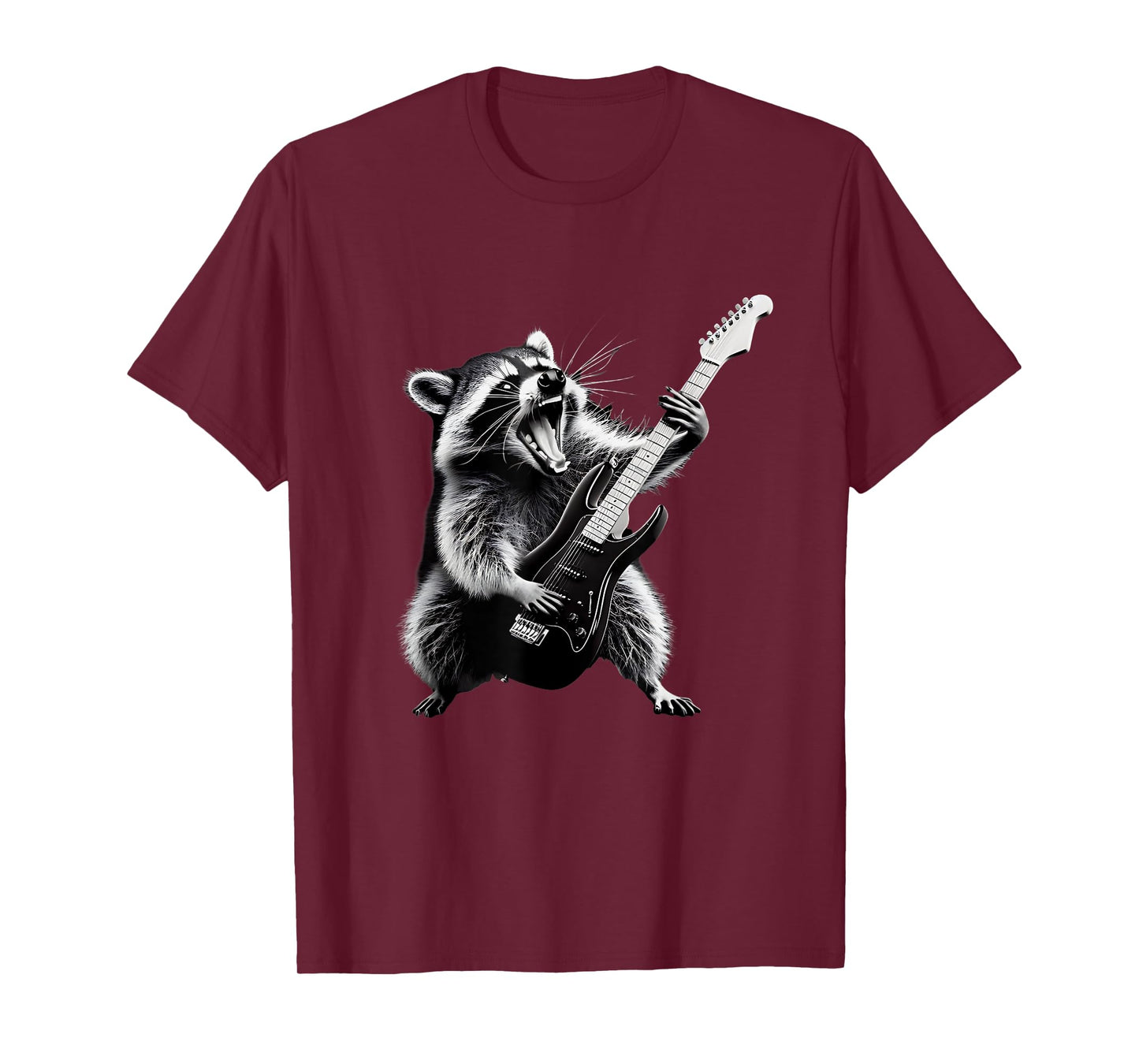 Rock Raccoon Playing Guitar Playing Guitar Raccoon Rock T-Shirt
