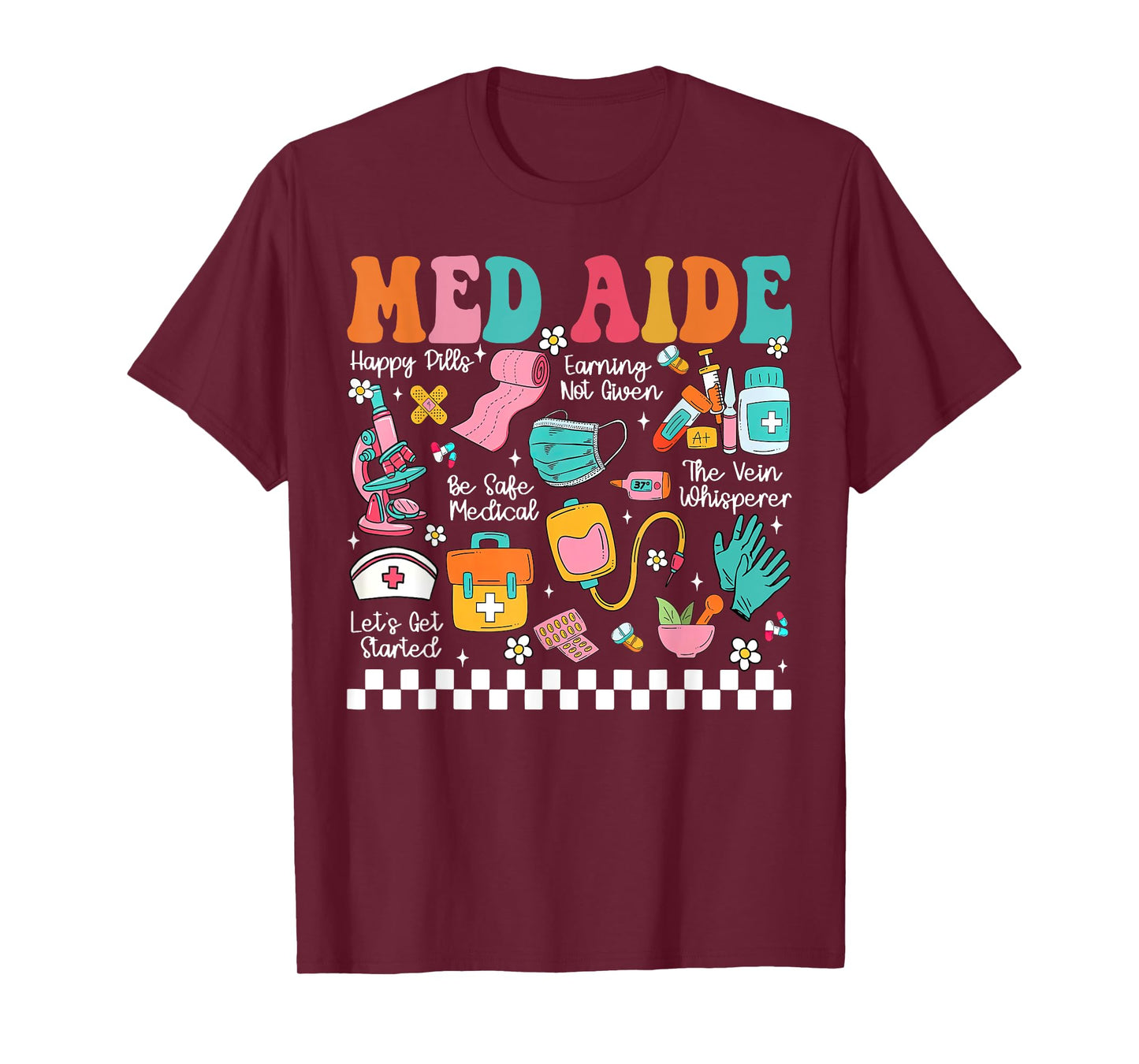 Retro Med Aide Certified Medication Aide Nursing Med Tech T-Shirt
