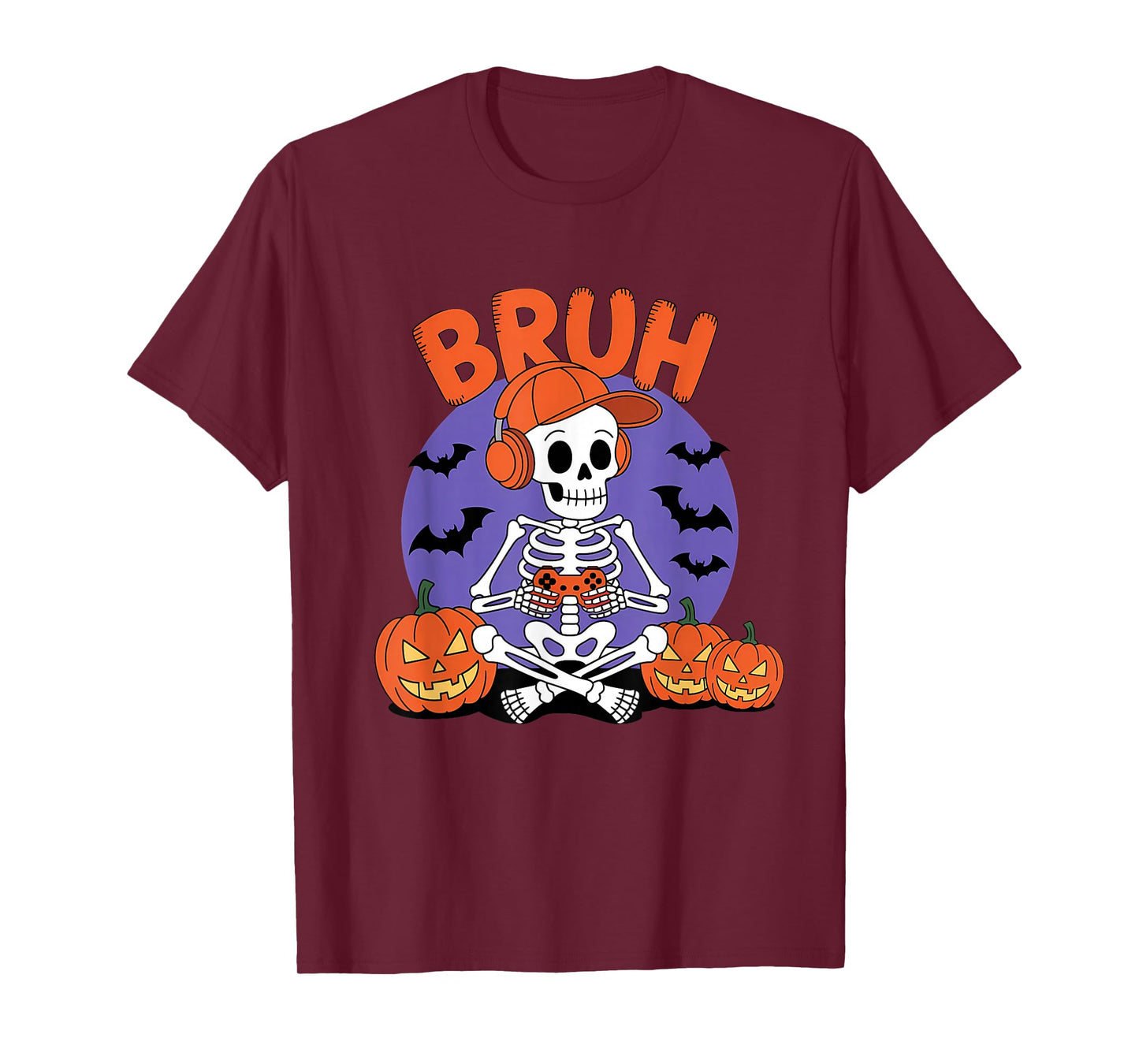 Halloween Skeleton Video Gaming Gamer Boys Men Youths Teens T-Shirt