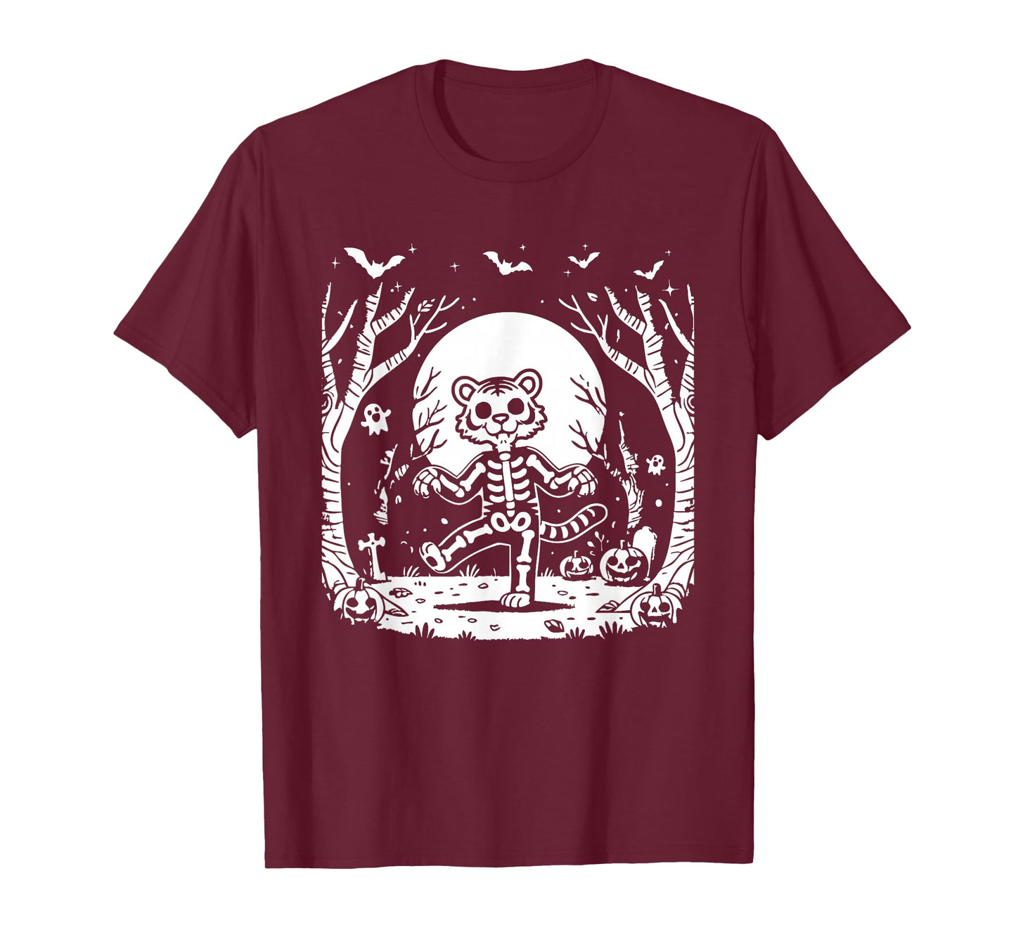Cute Tiger Skeleton for Halloween Spooky Season Tiger Lover T-Shirt