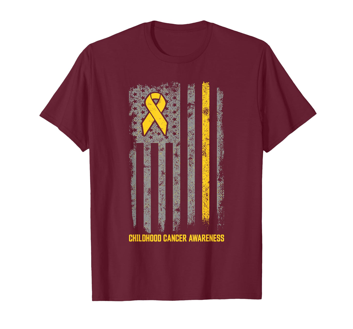 Childhood Cancer Shirt Flag Childhood Cancer Awareness T-Shirt