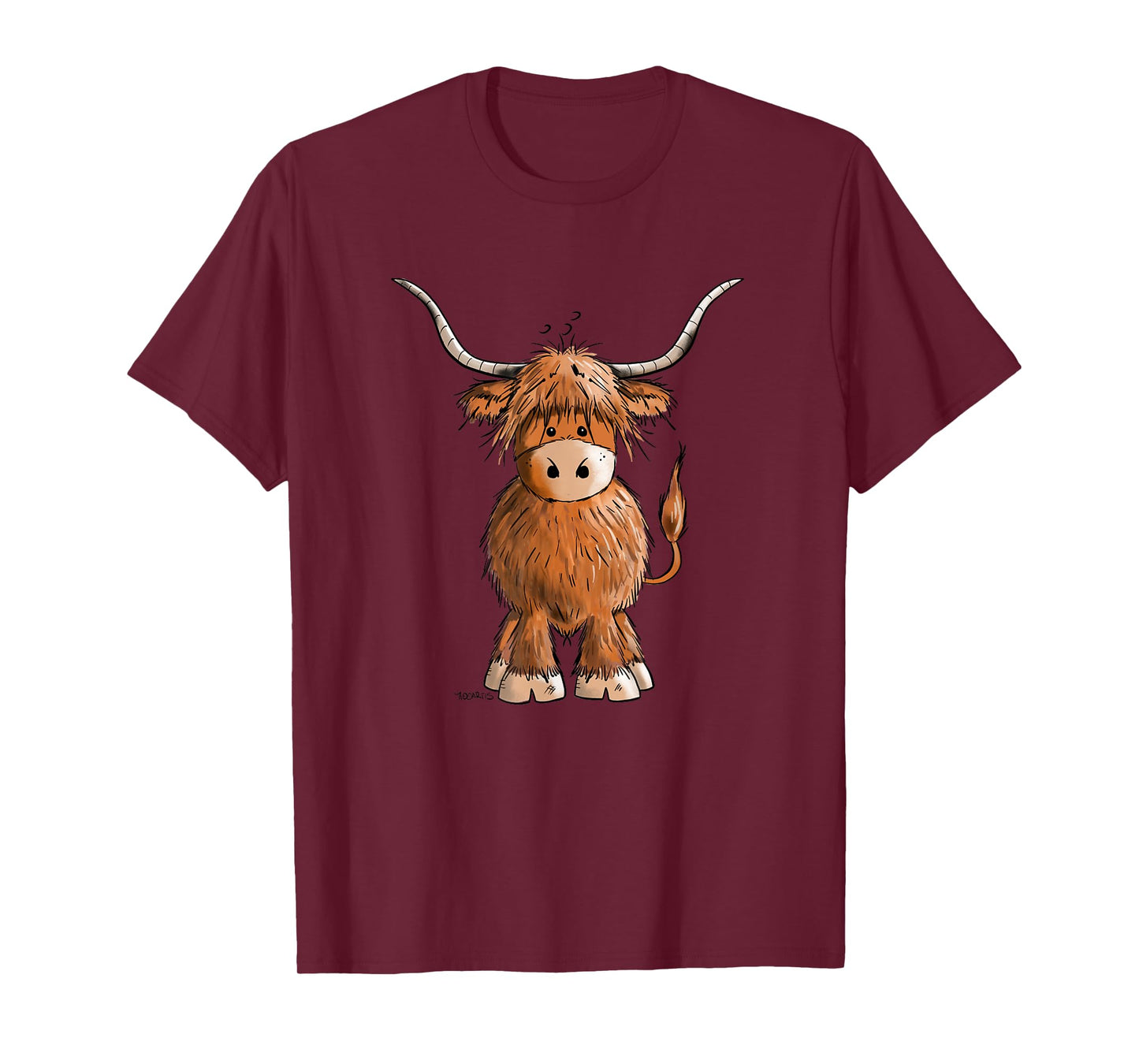 Cute Hairy Scottish Highland Cow For Women Men Kids T-Shirt