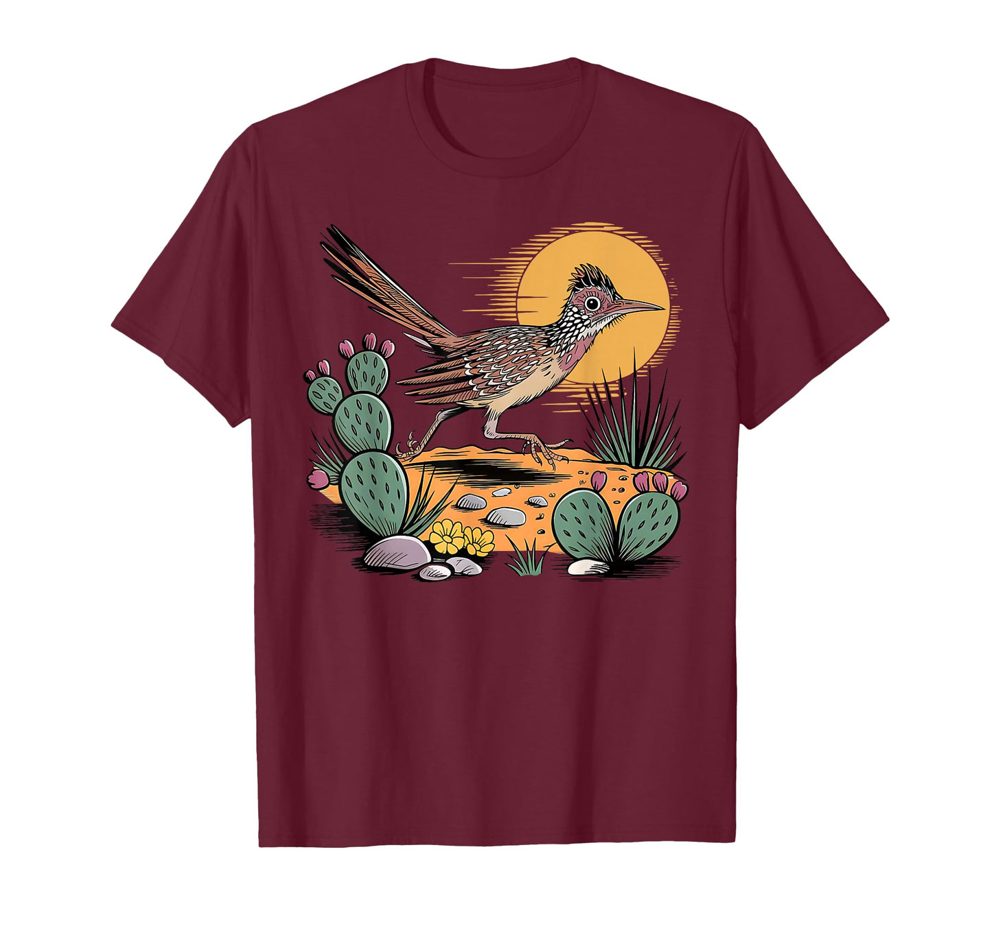 Desert Roadrunner Bird Cactus Botanical Nature Southwestern T-Shirt