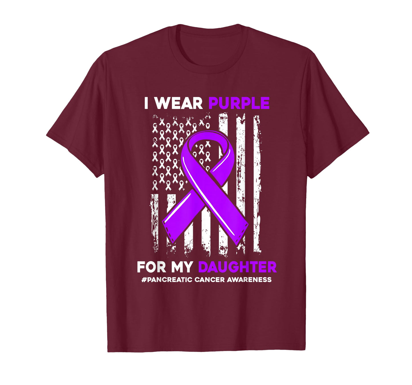 I Wear Purple For My Daughter Pancreatic Cancer Awareness T-Shirt