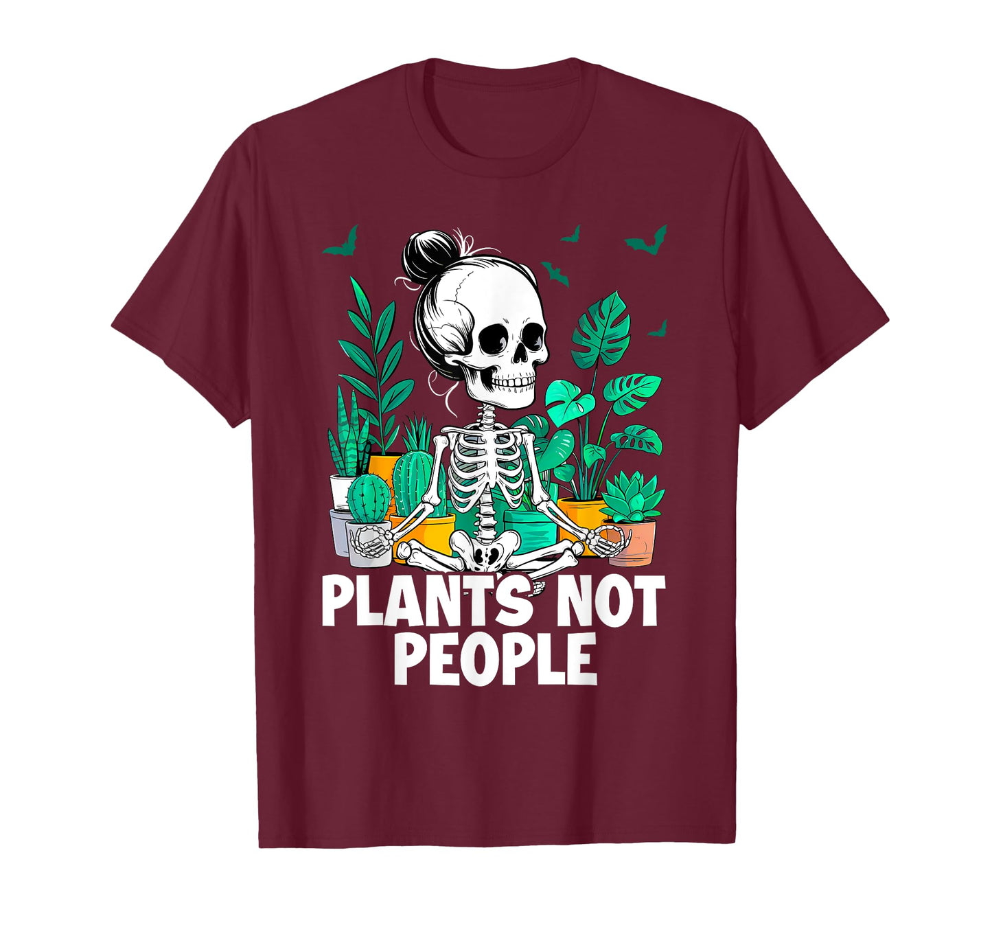 Women Plants Not People Skeleton Gardening Halloween Costume T-Shirt