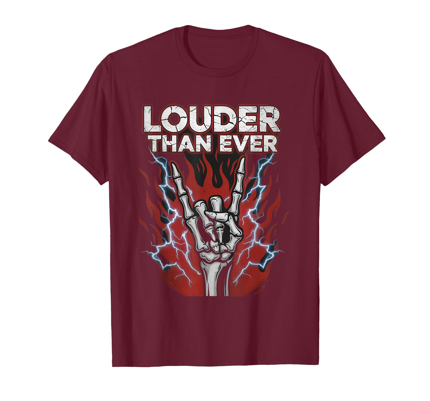 Louder Than Ever Skeleton Rock Gesture T-Shirt
