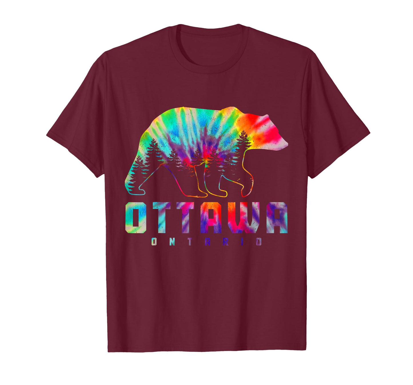 Ottawa Ontario Canada Tie Dye Bear Pride Outdoor Vintage T-Shirt