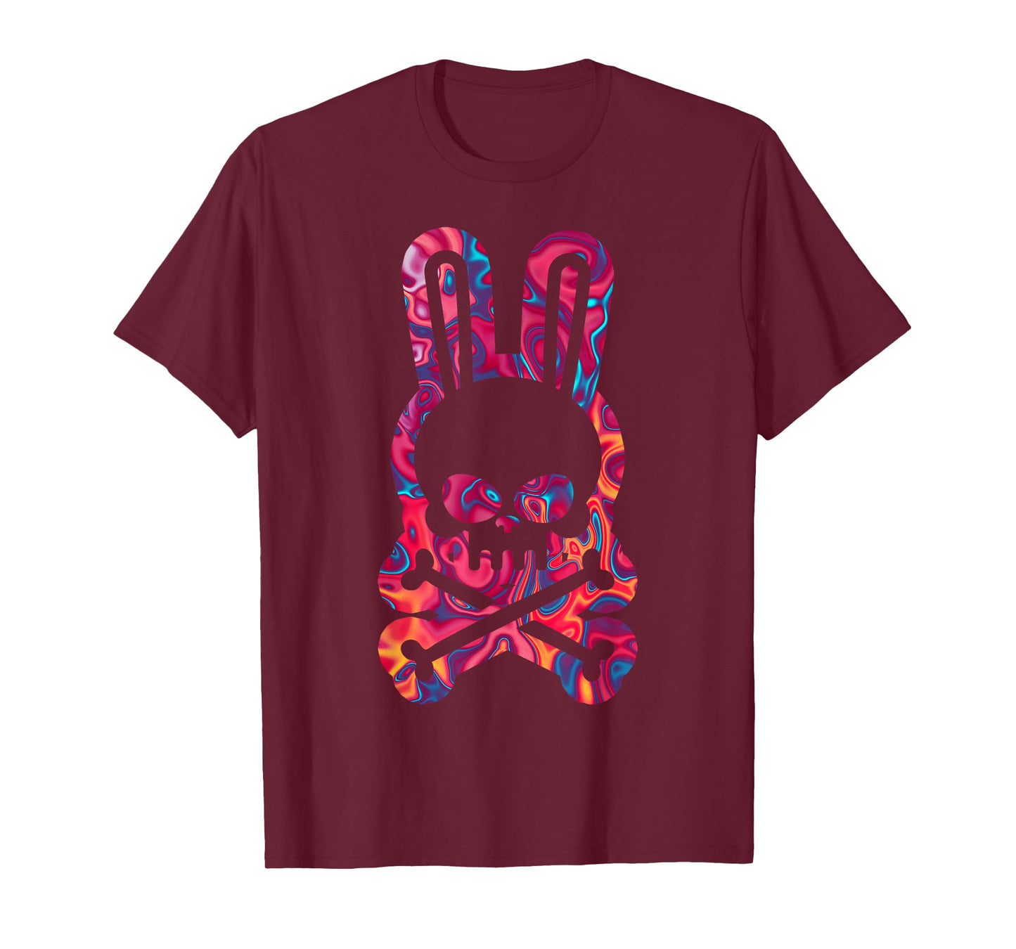 Easter Bunny Retro Tie Dye Bunny Skull Cross Bone Halloween T-Shirt