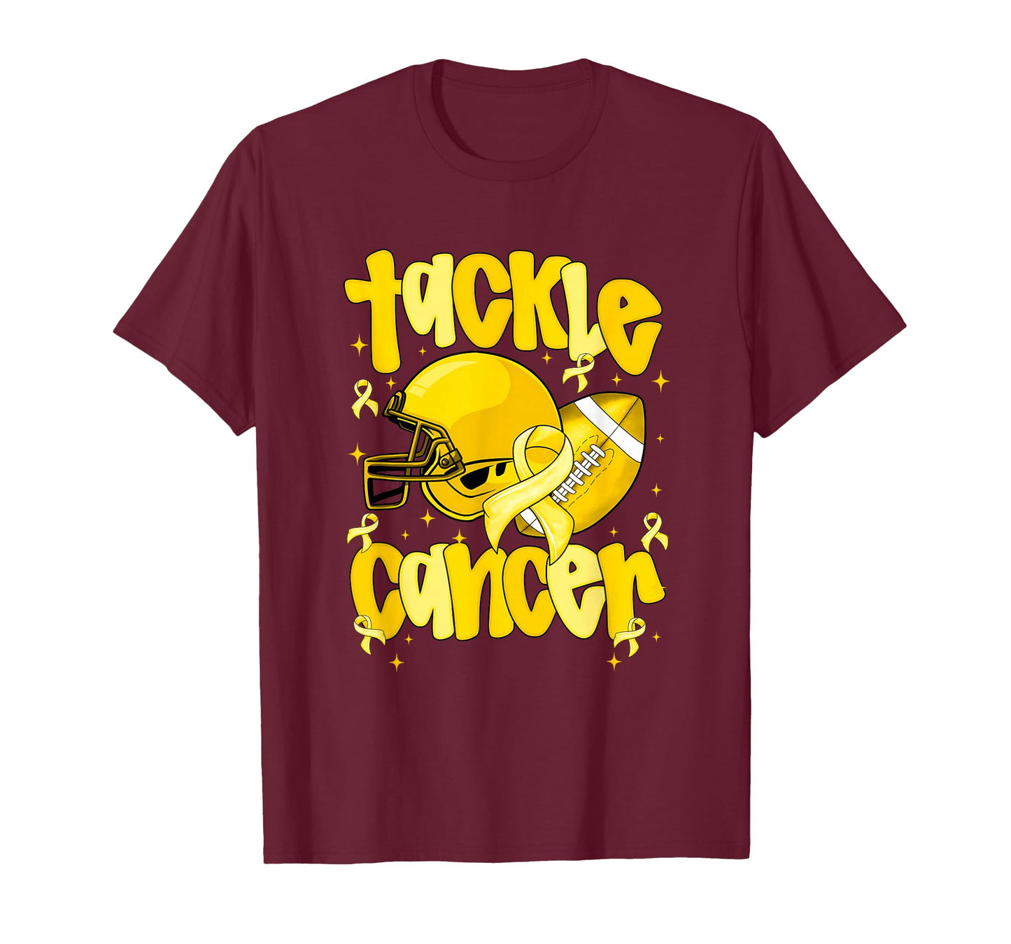 Tackle Cancer Football Childhood Cancer Awareness Women Kids T-Shirt