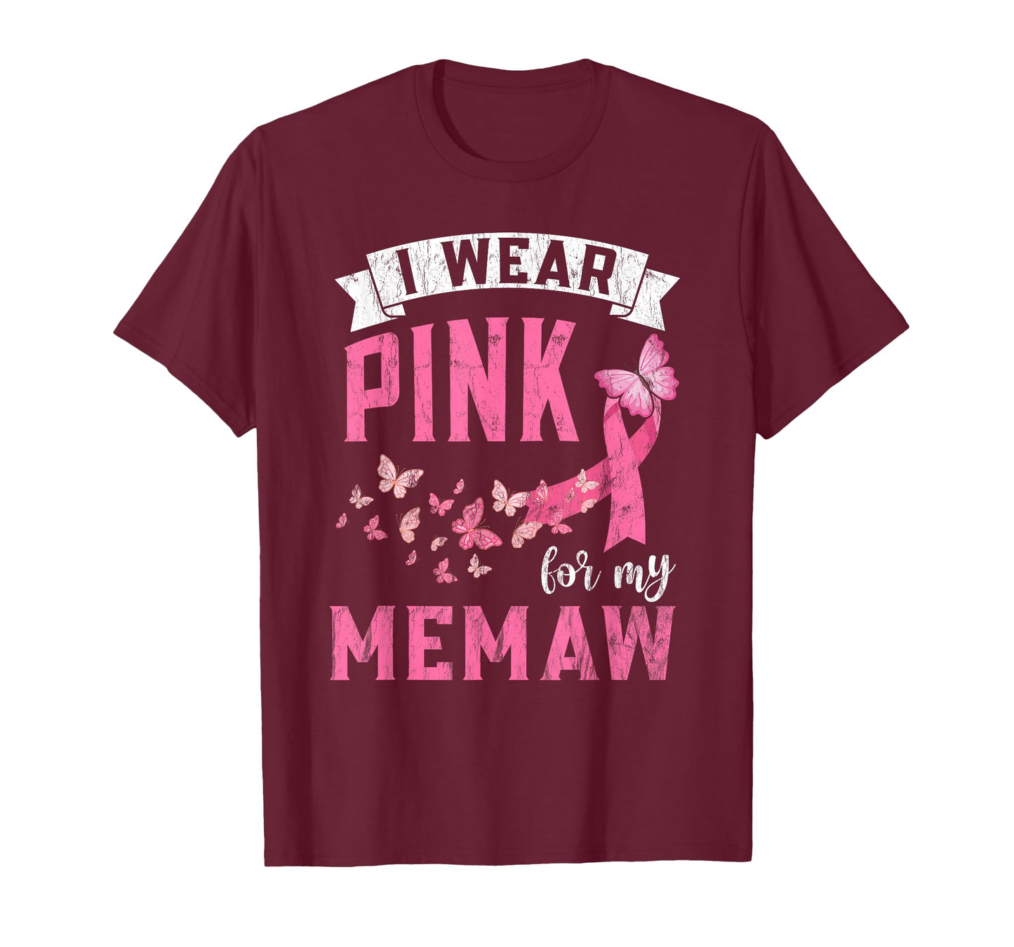 I Wear Pink For My Memaw Breast Cancer Awareness Month T-Shirt