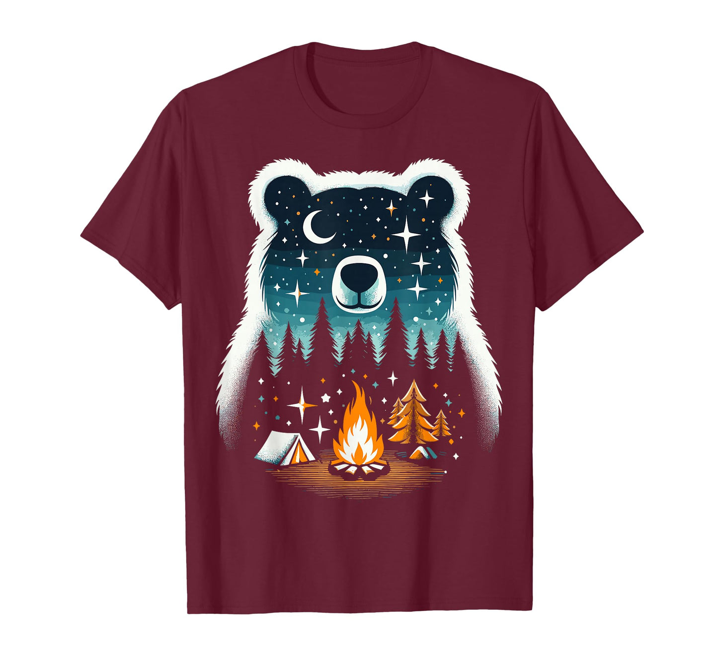 Retro Camping Bear Nature Forest Wildlife T-Shirt