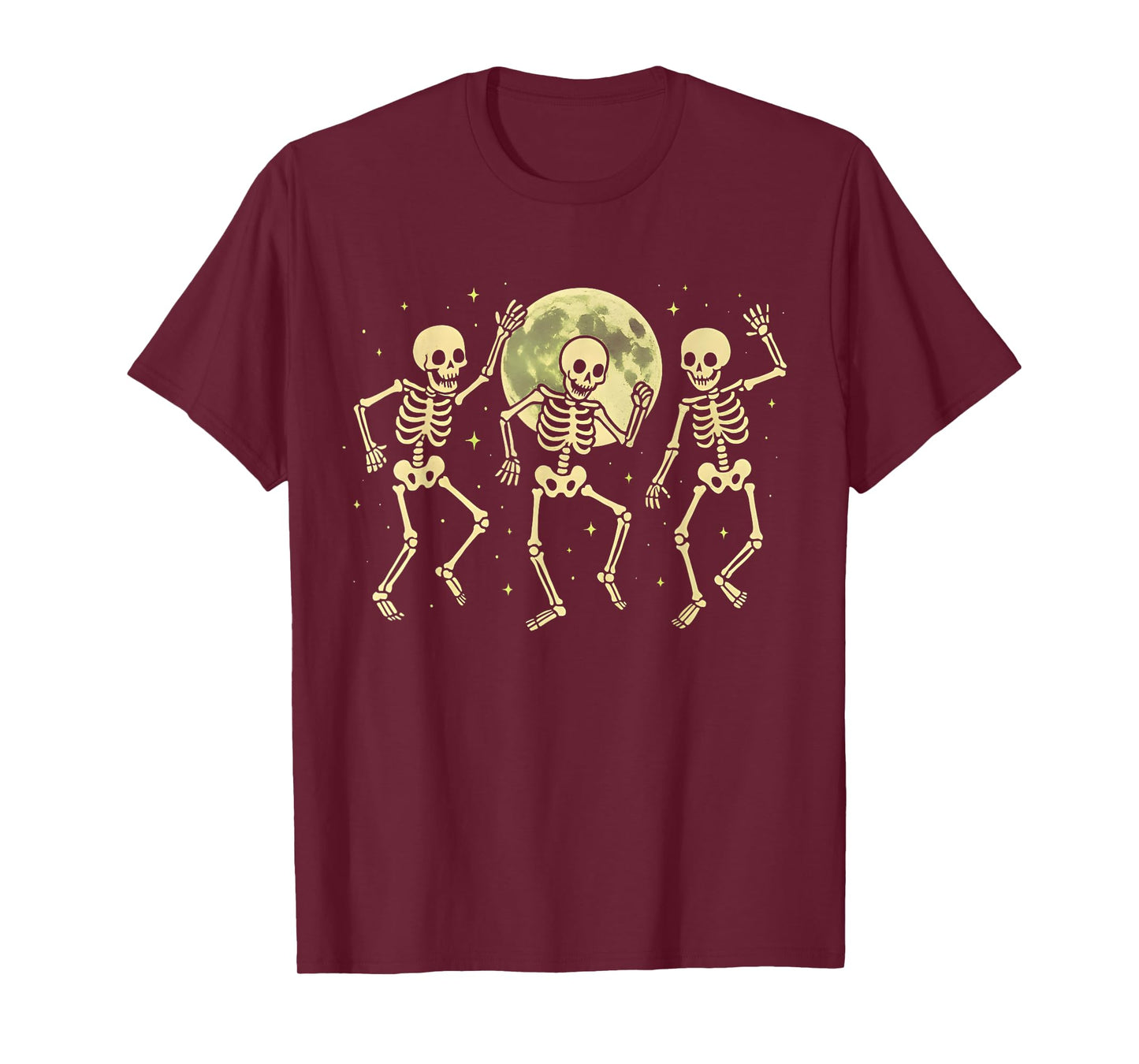 Dancing Skeleton Shirt for Women Happy Halloween Fall Skull T-Shirt