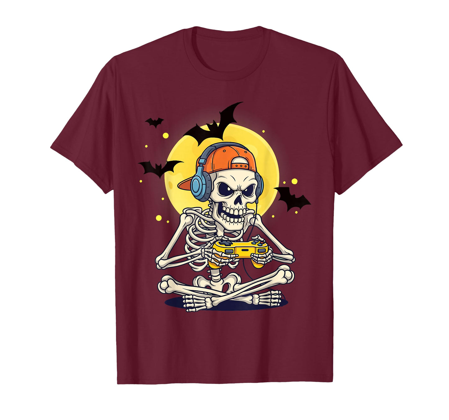 Funny Halloween Skeleton Gamer Video Gaming Men Boys Kids T-Shirt