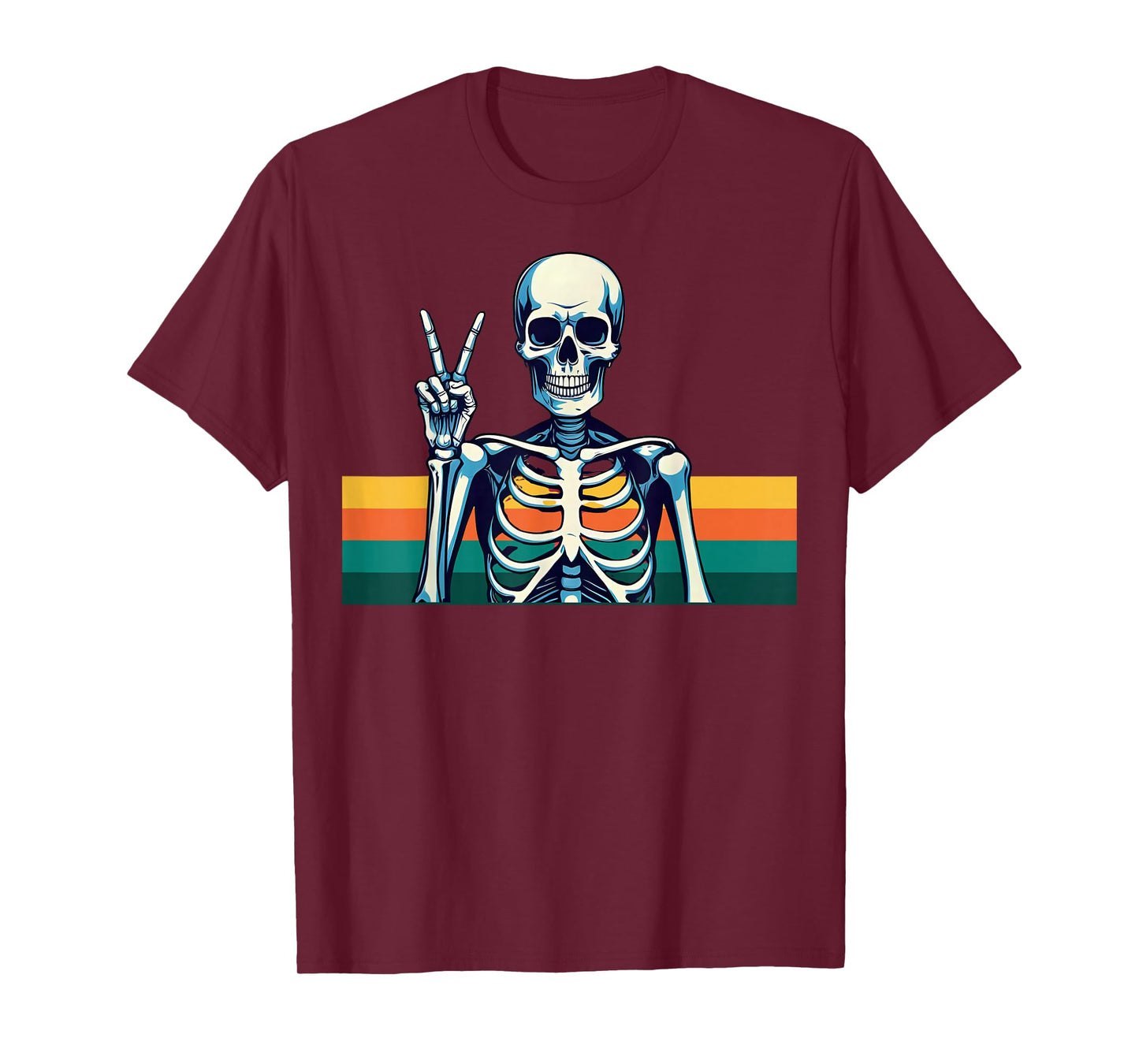 Skeleton Hand Peace Sign, Halloween Skeleton Peace Hands T-Shirt