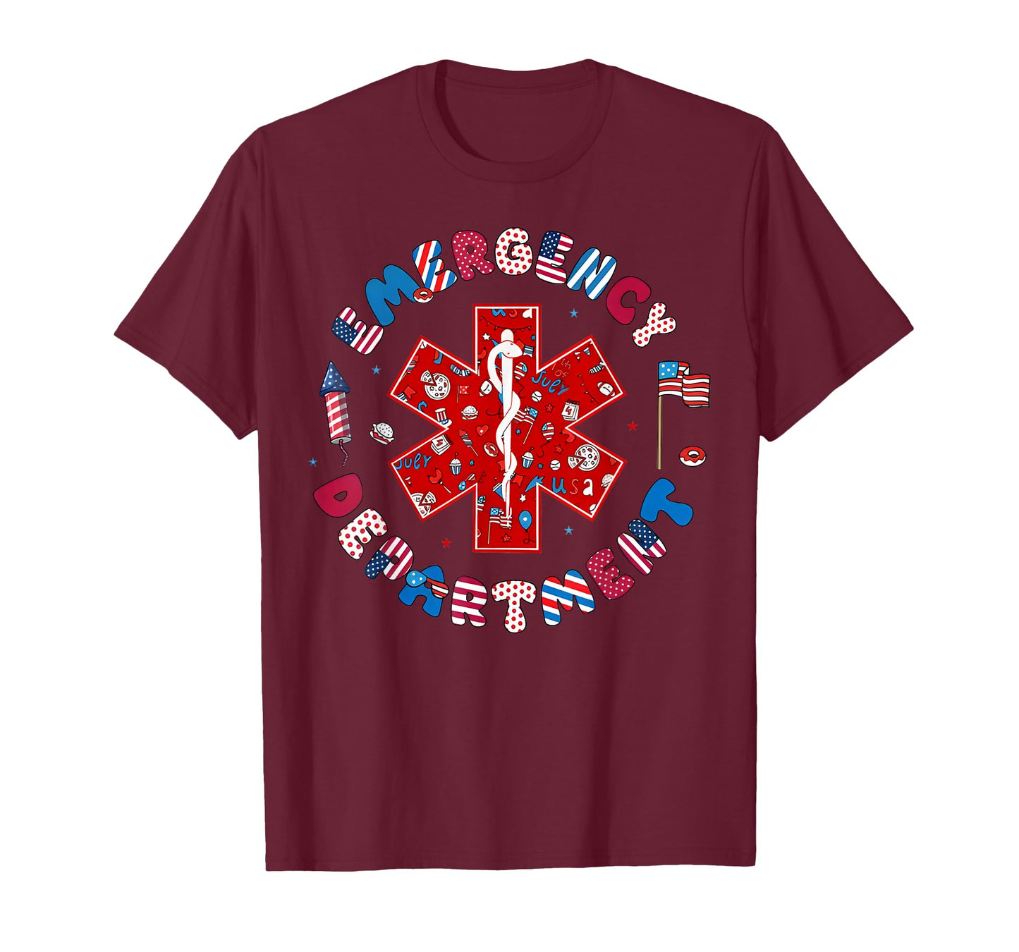 Emergency Department Funny Nurse 4th Of July T-Shirt