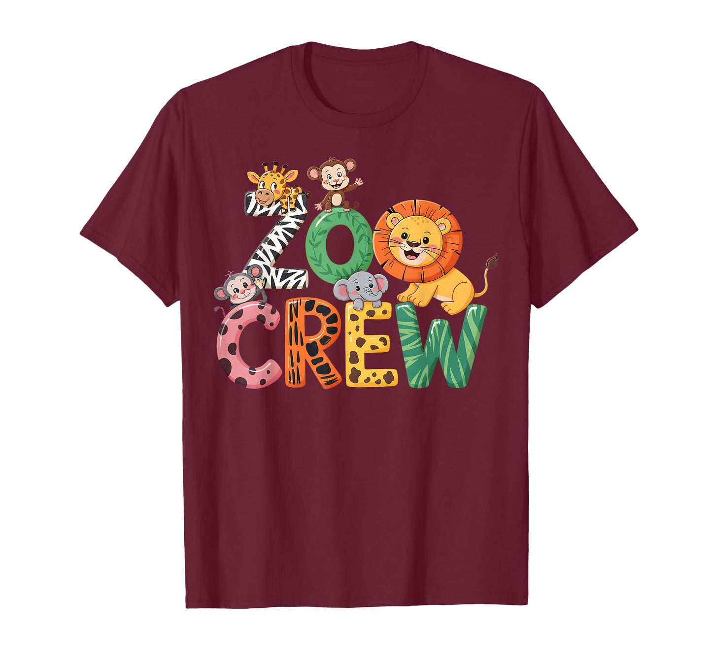 Zoo Crew Lion Giraffe Monkey Elephant Animal Safari Trip T-Shirt