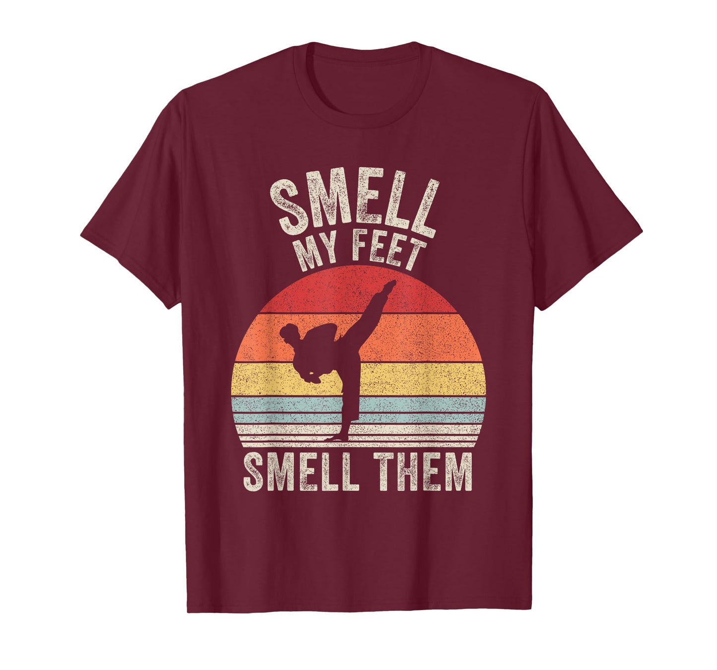 Vintage Retro Smell My Feet Smell Them Funny Taekwondo T-Shirt