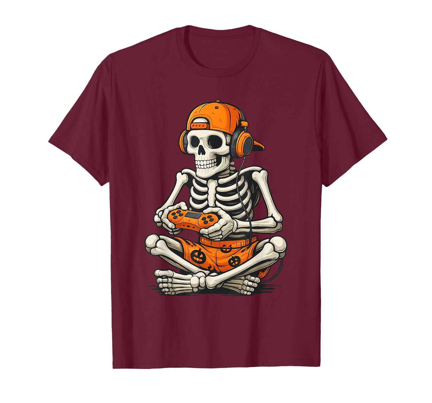 Video Games Halloween Costume Gamer Kids Boys Skeleton T-Shirt