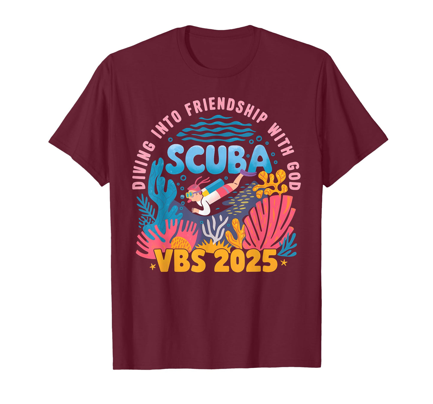 Diving Into Friendship With God Beach Scuba VBS 2025 T-Shirt