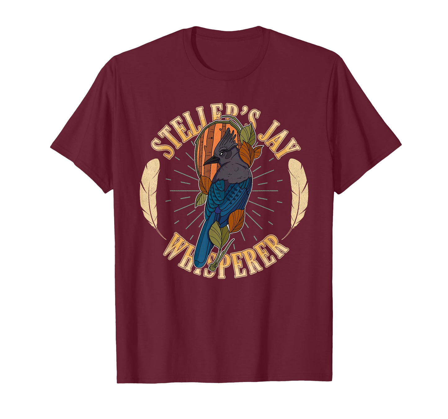Steller’s jay wing birding birdwatching outdoor garden T-Shirt