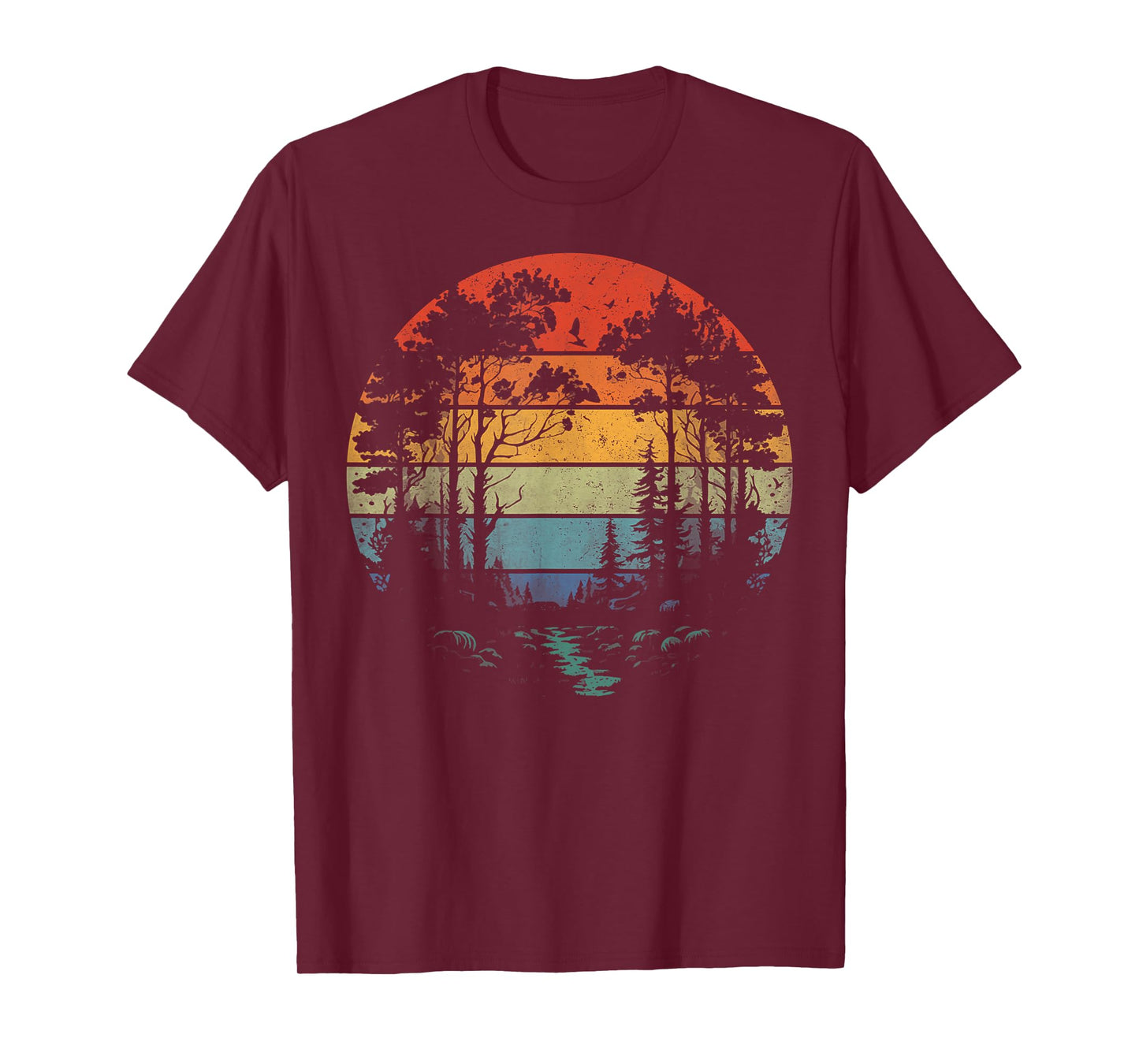 Trees Wildlife Nature Vintage Forest Woman Girl T-Shirt