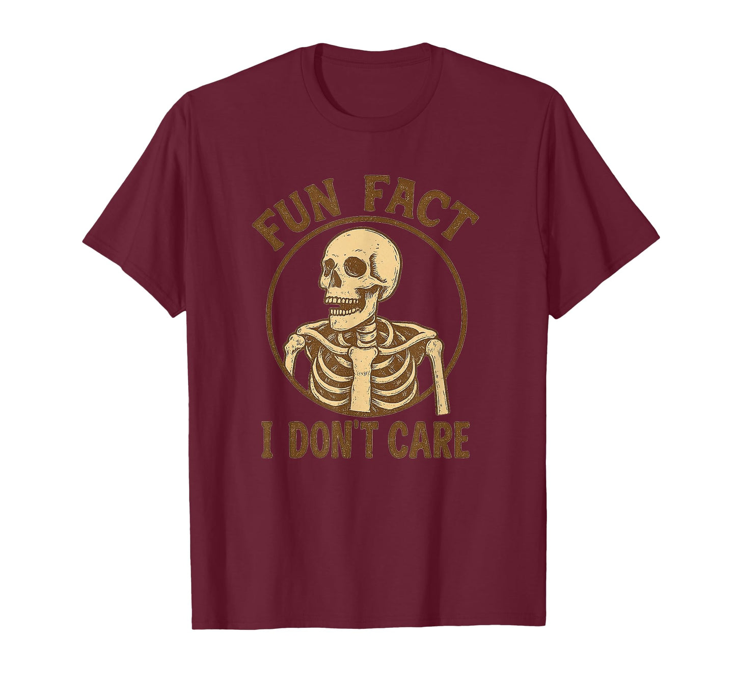 Fun Fact I Don’t Care Skull Funny Sarcastic Quote T-Shirt