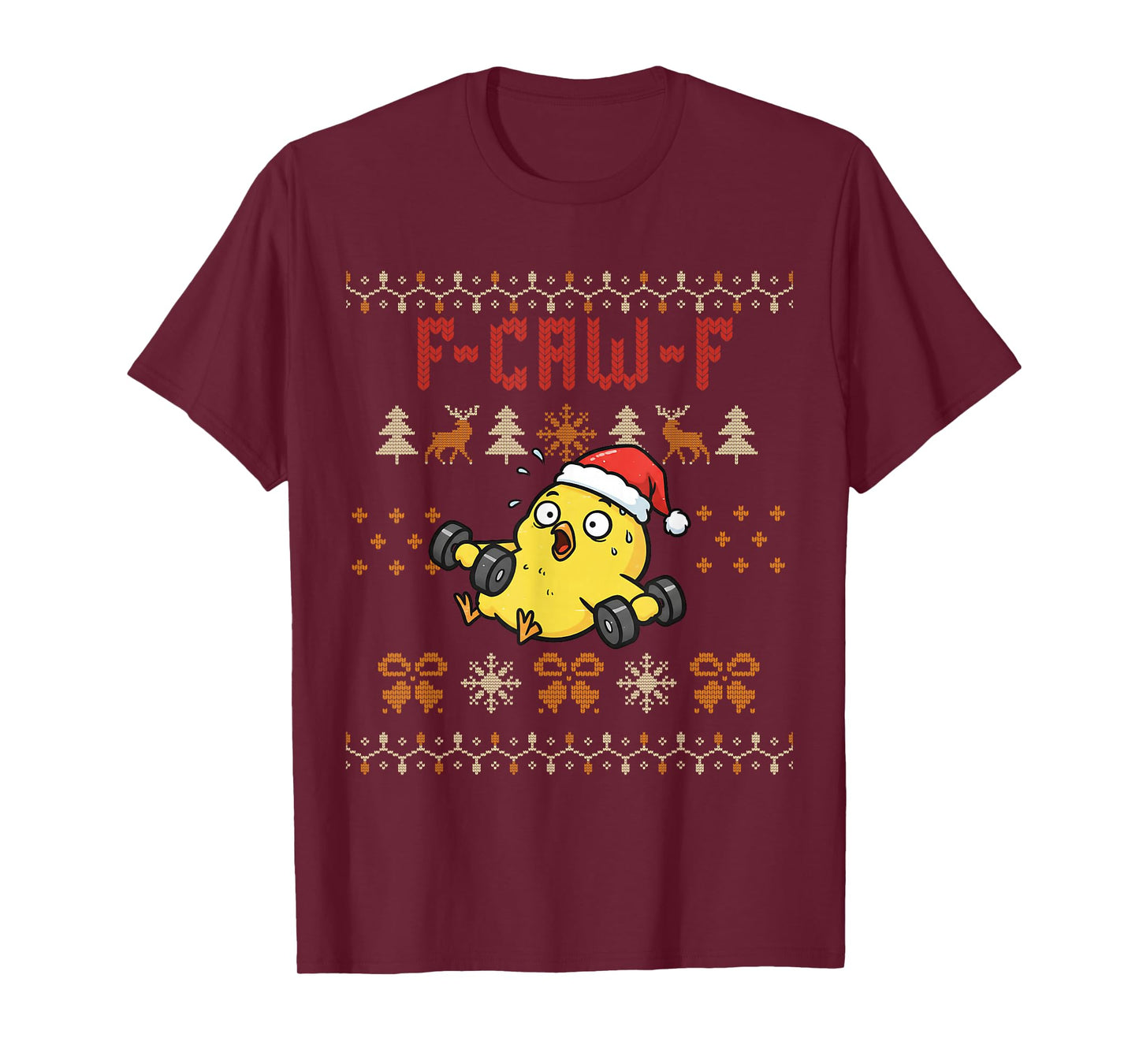 F-Caw-F Chicken Christmas Exercise Fitness Chicken Gym T-Shirt