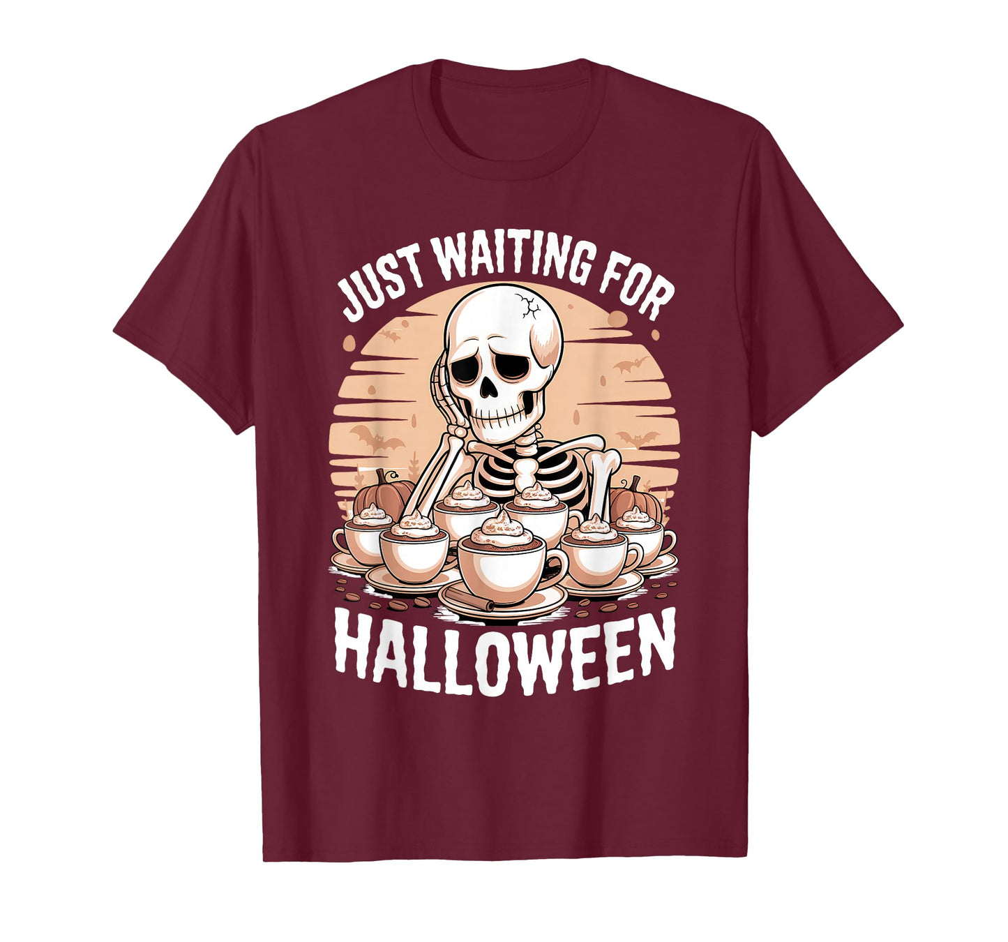 Just Waiting for Halloween Skeleton T-Shirt