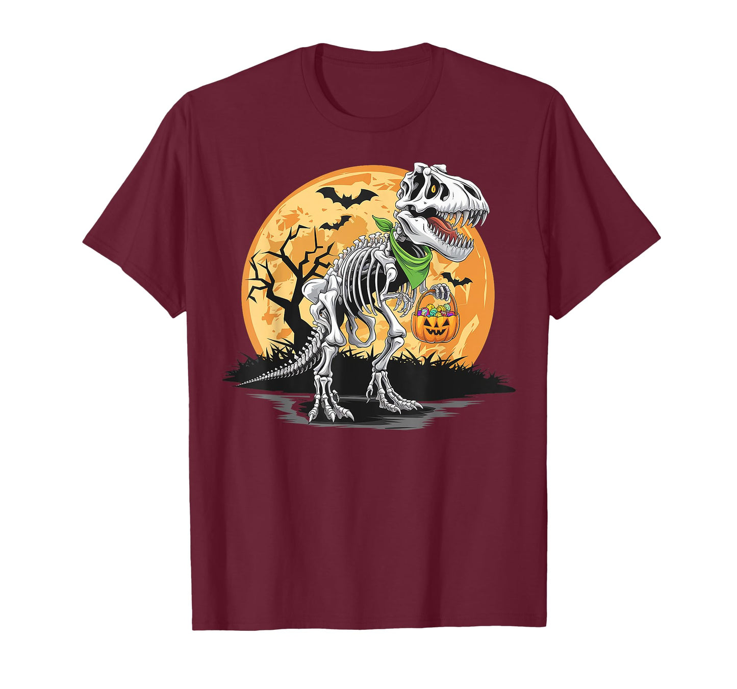 Halloween T rex Dinosaur Mummy Pumpkin For Boys Men Women T-Shirt