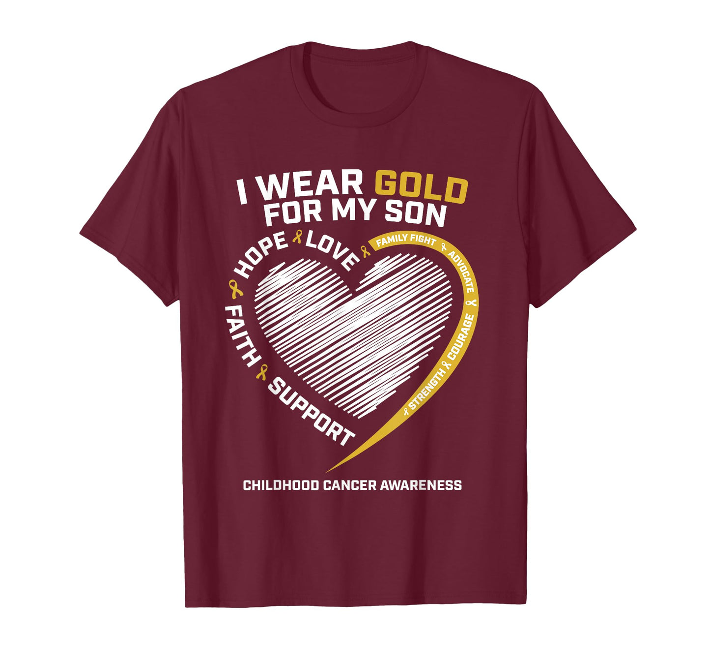 Mom Dad I Wear Gold For My Son Childhood Cancer Awareness T-Shirt