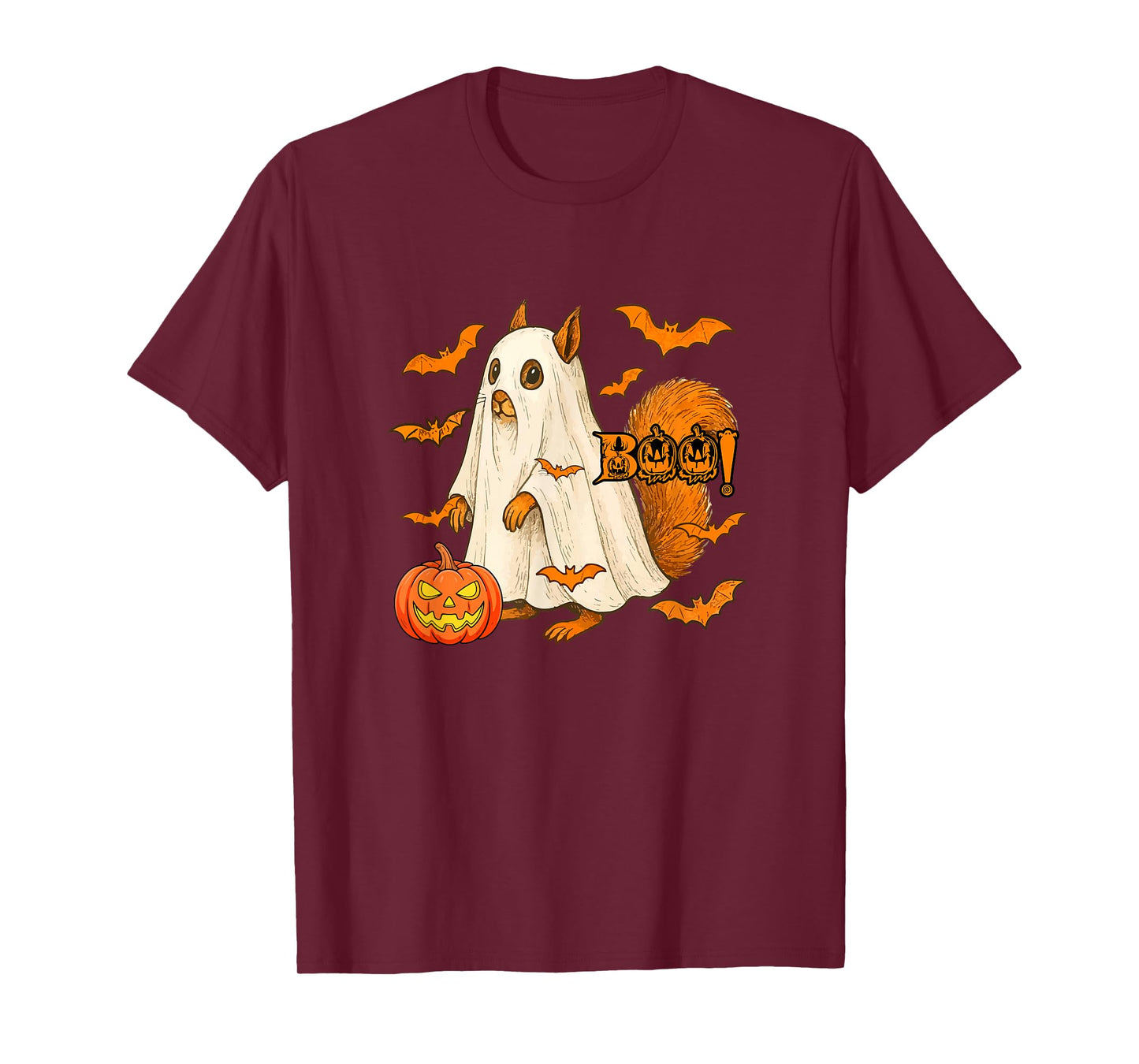 Boo Halloween Squirrel Cosplay Ghost Costume Animal Lover T-Shirt