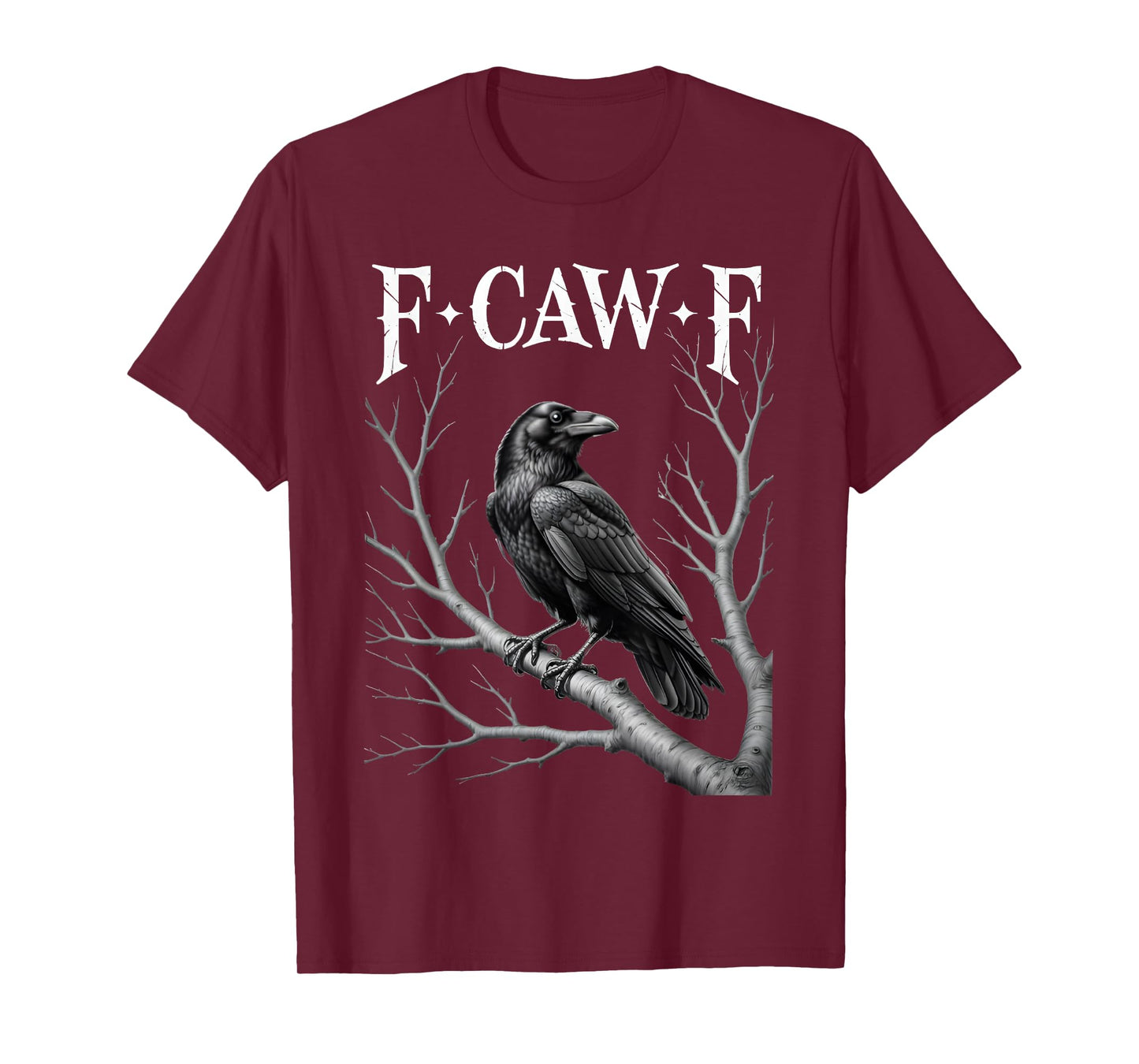 F-Caw-F Funny Black Crow Bird Moon Gothic Adult Humor T-Shirt