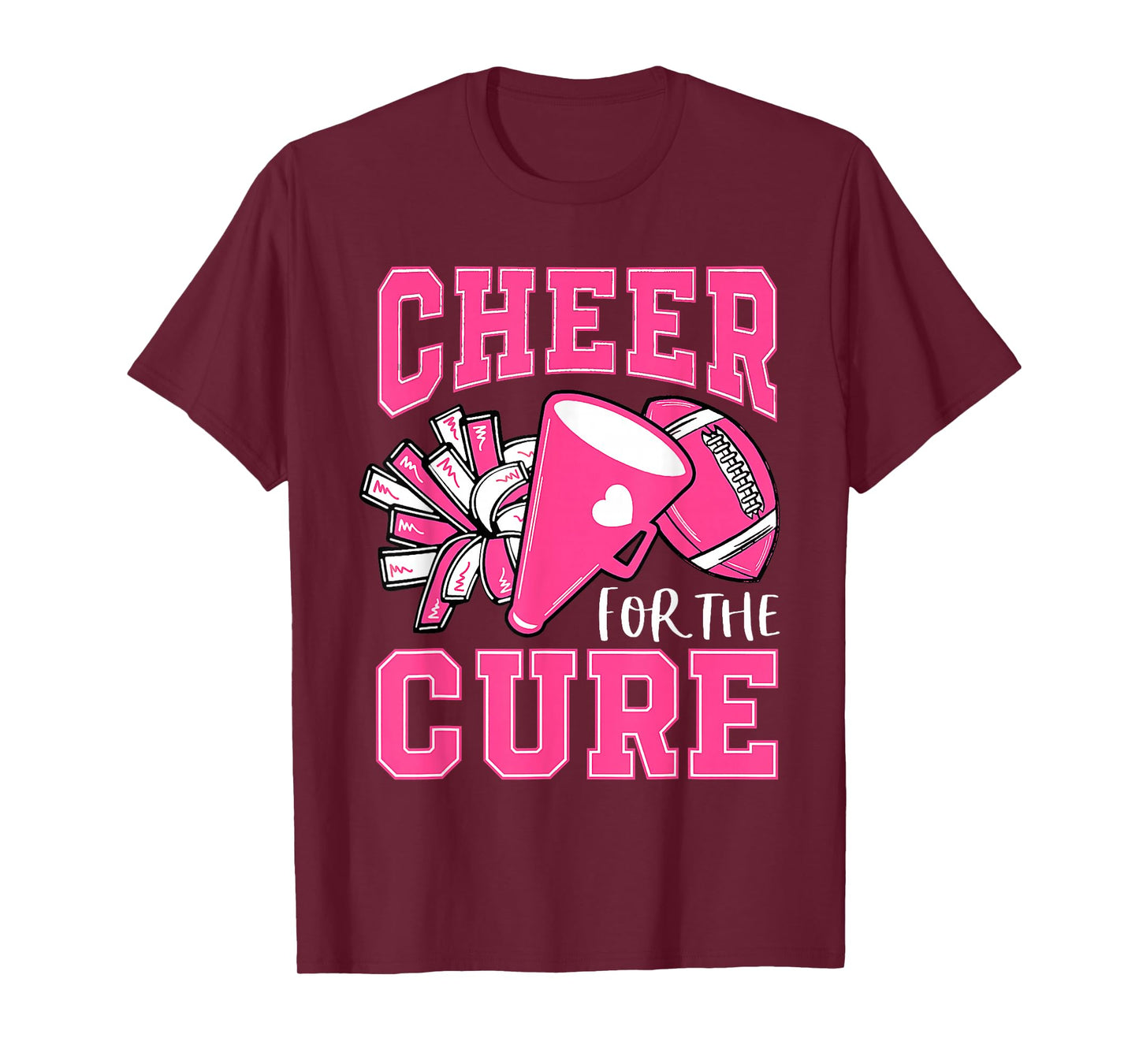 Cheer For Cure Breast Cancer Awareness Cheerleader T-Shirt