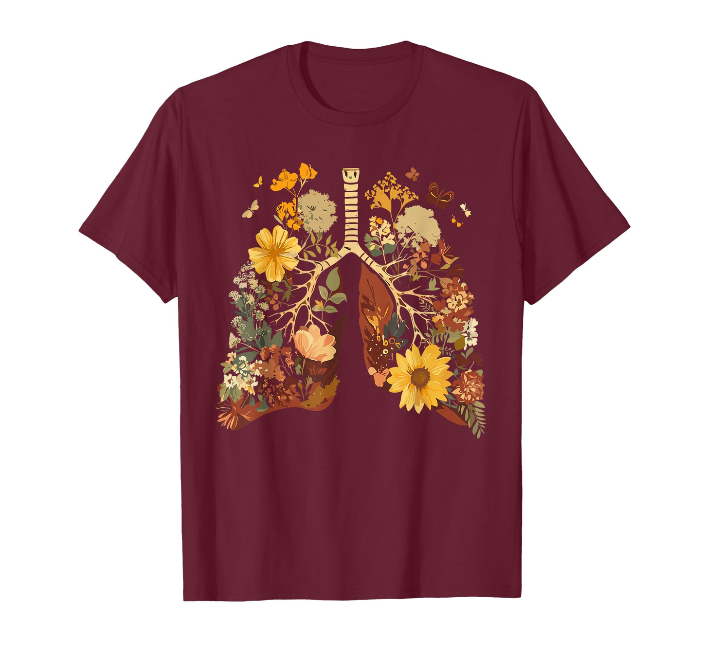 Lungs Made of Flowers - Blossoming Respiratory Beauty T-Shirt