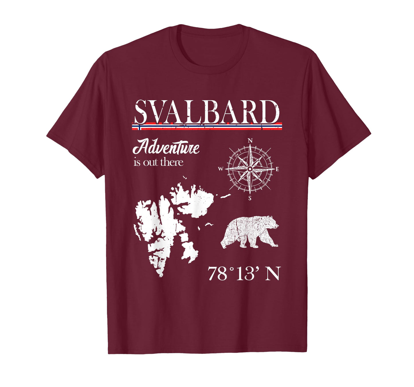 Svalbard - Adventure Is Out There - Norway Norwegian Flag T-Shirt
