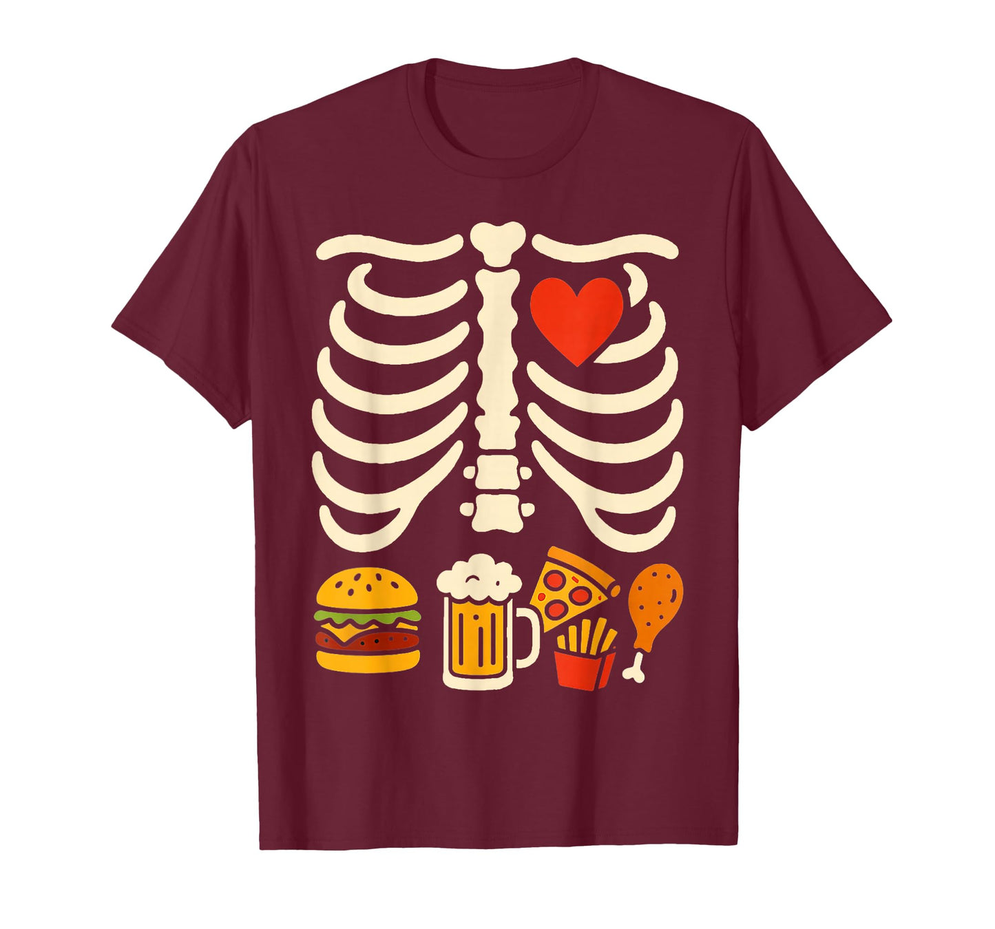 Beer Belly & Baby Skeleton Pregnancy Couples Halloween Dad T-Shirt