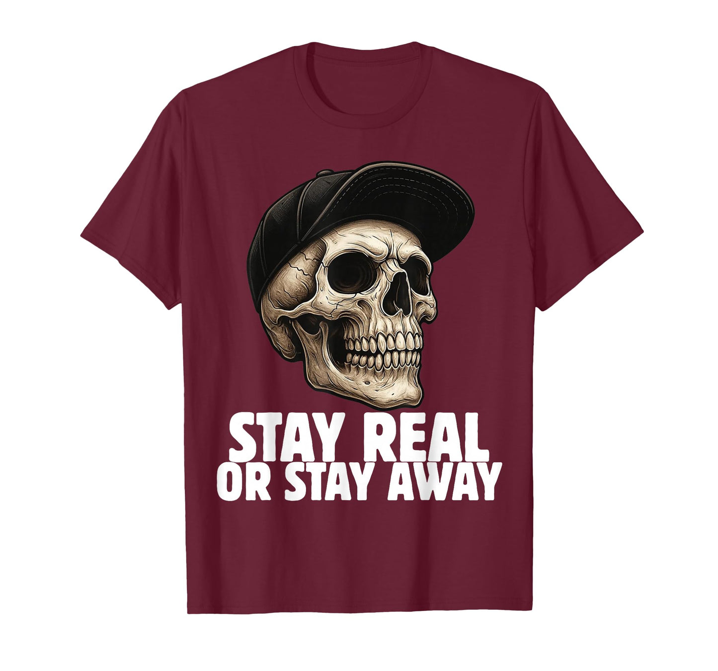Skull in Cap Street Style Urban Art Skeleton T-Shirt