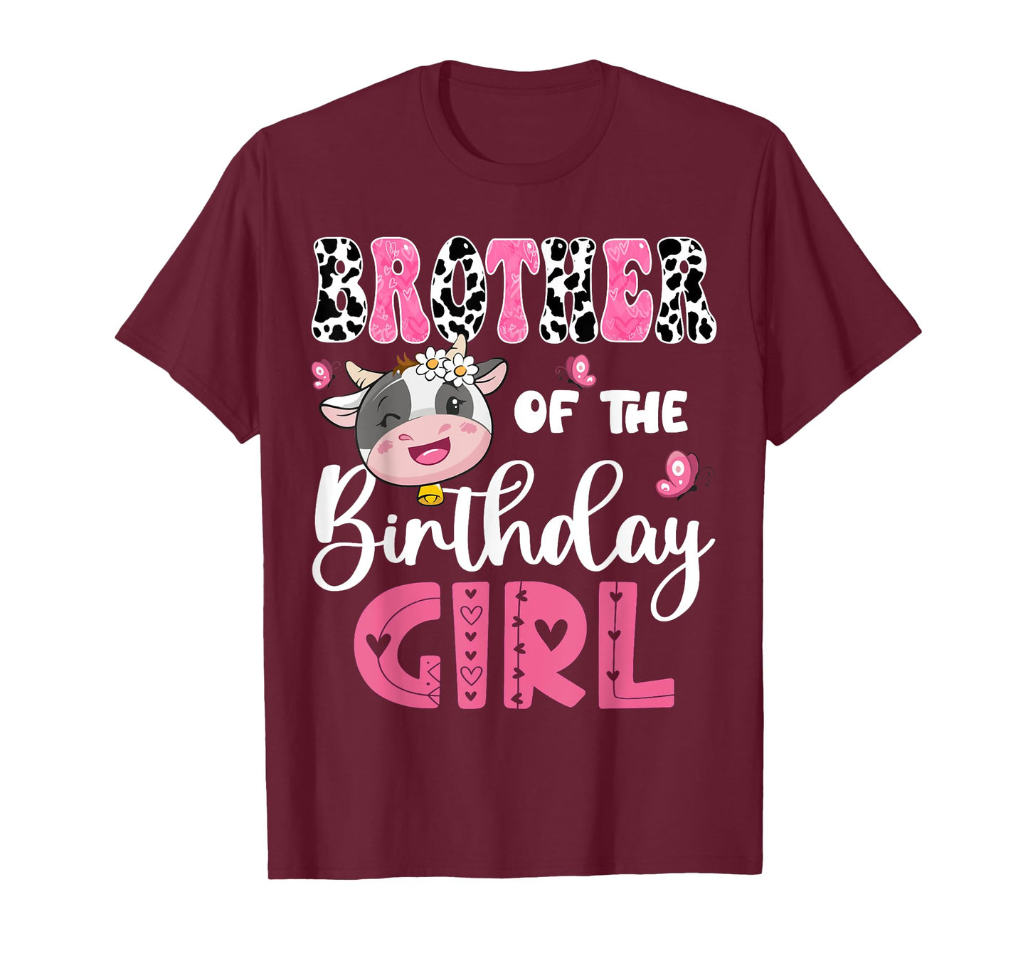 Brother Of The Birthday Girl Farm Cow 1St Birthday Party T-Shirt
