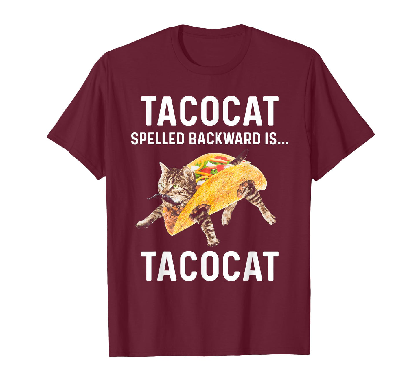 Tacocat Spelled Backward Is Tacocat - Love Cat And Taco T-Shirt